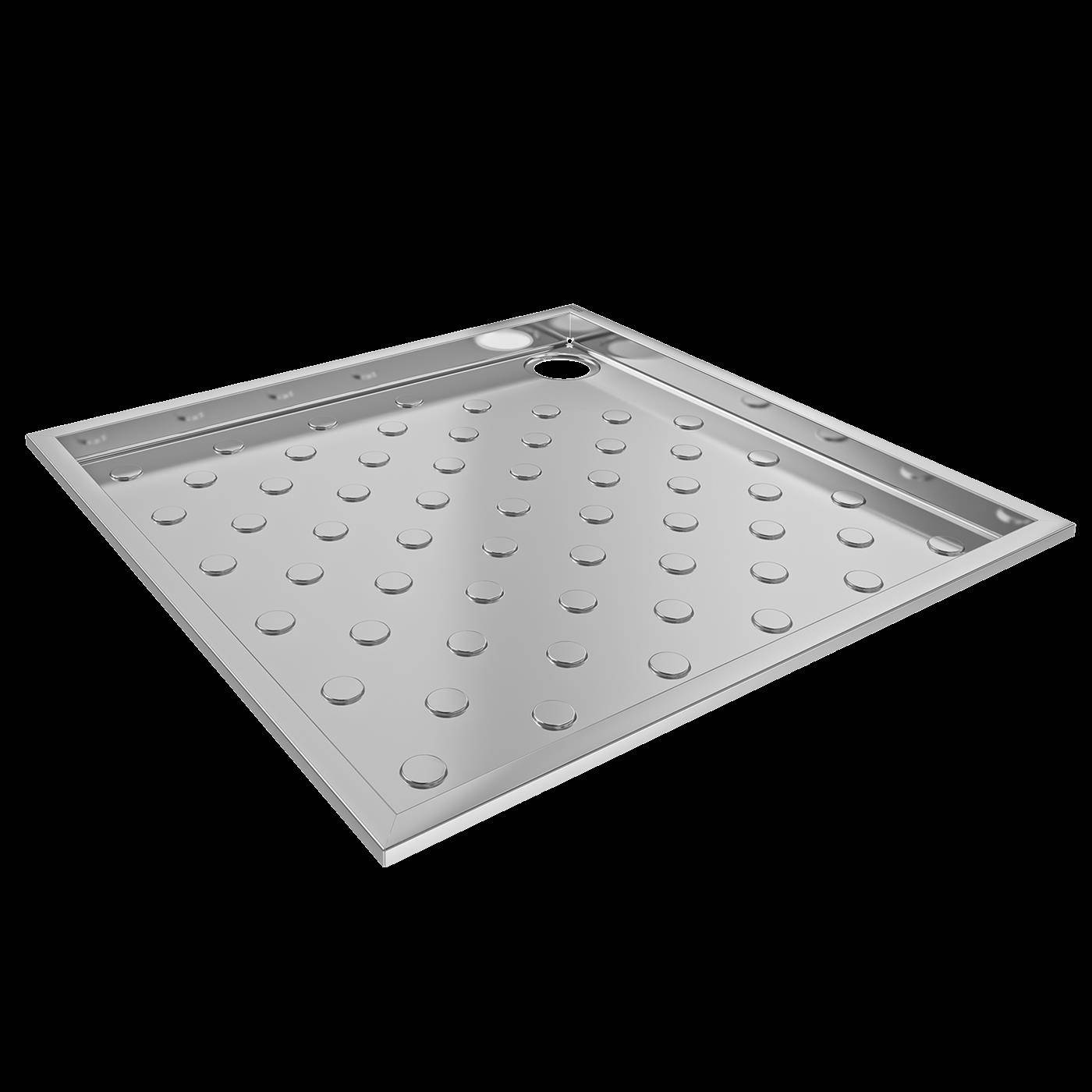 KWC Duschwanne, CAMPUS, Edelstahl, 900x59x900 mm, Bodenmontage