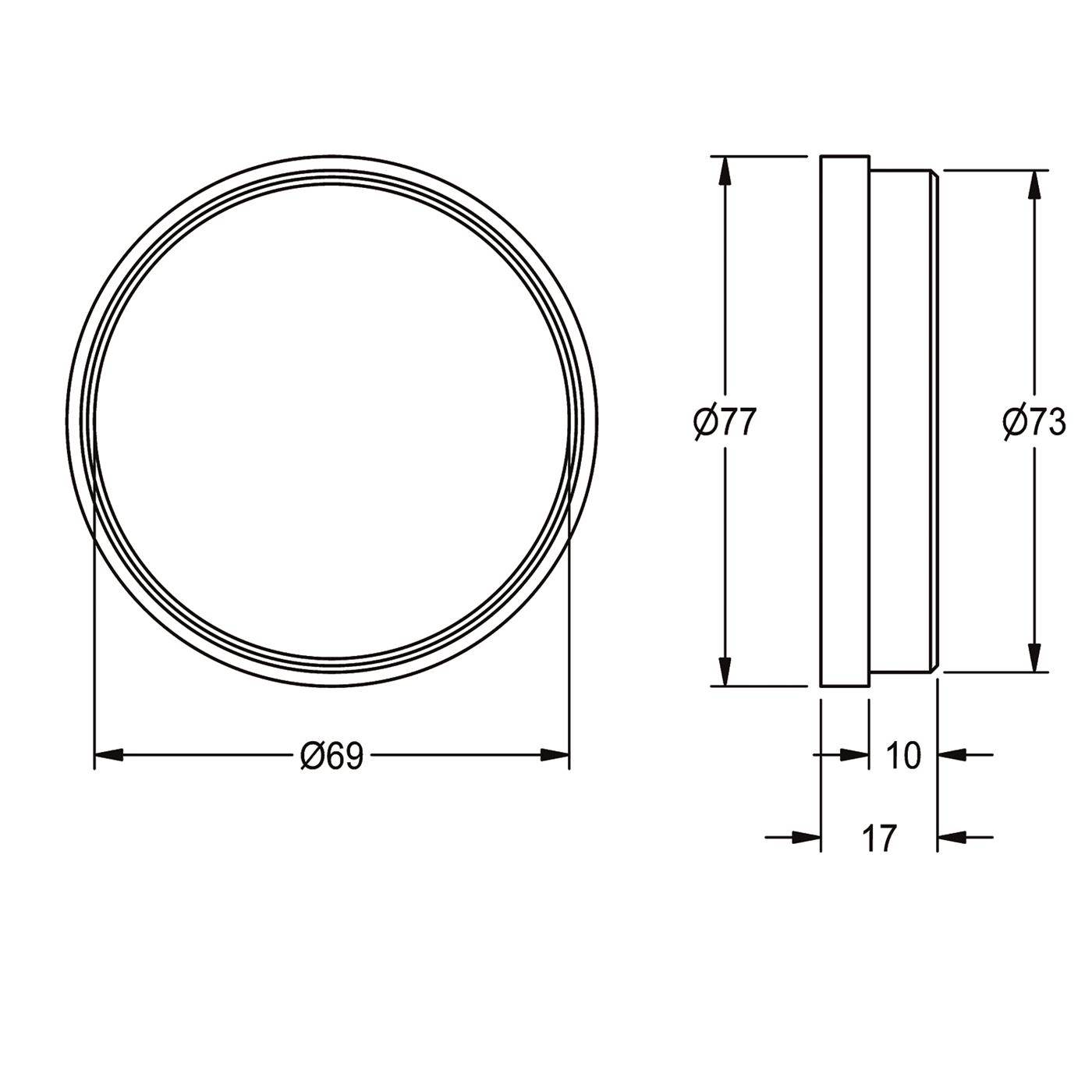 KWC Verlängerung, F5, für Schubrosette, 17 mm
