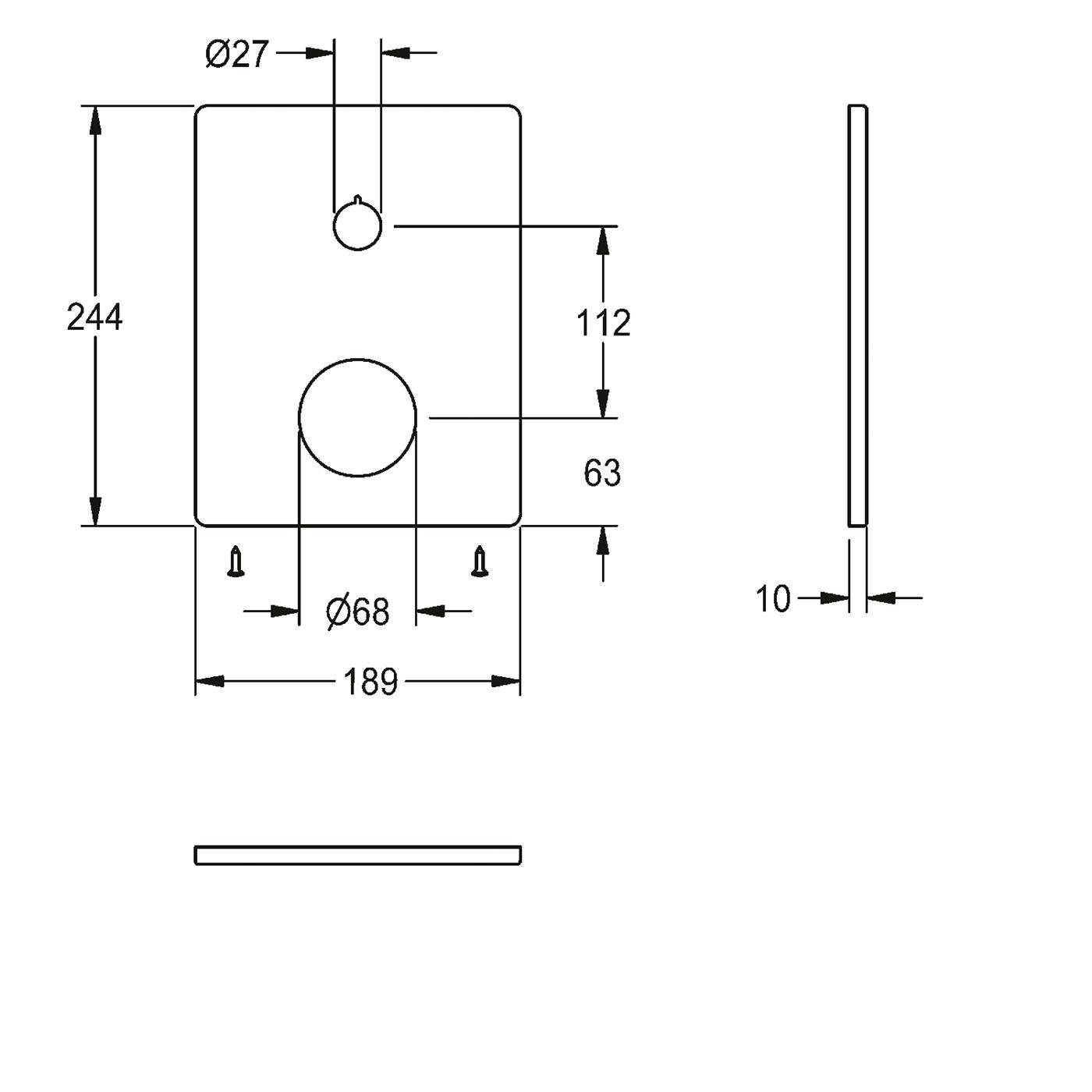 KWC Edelstahlabdeckplatte, F5, 190x245 mm, 2030072723