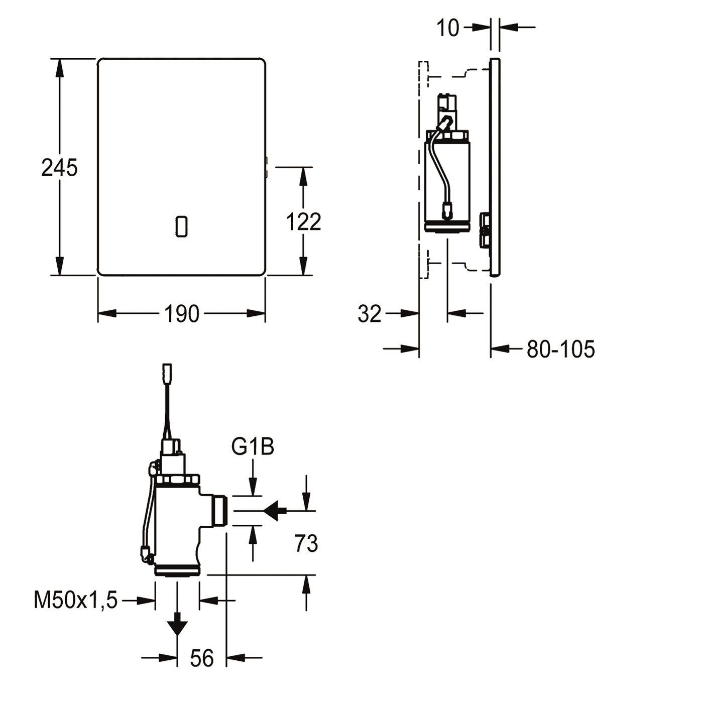 KWC Wc-spüler, F5, Elektronisch, DN20, UP, AG I, Fertigbauset, für Batt./net