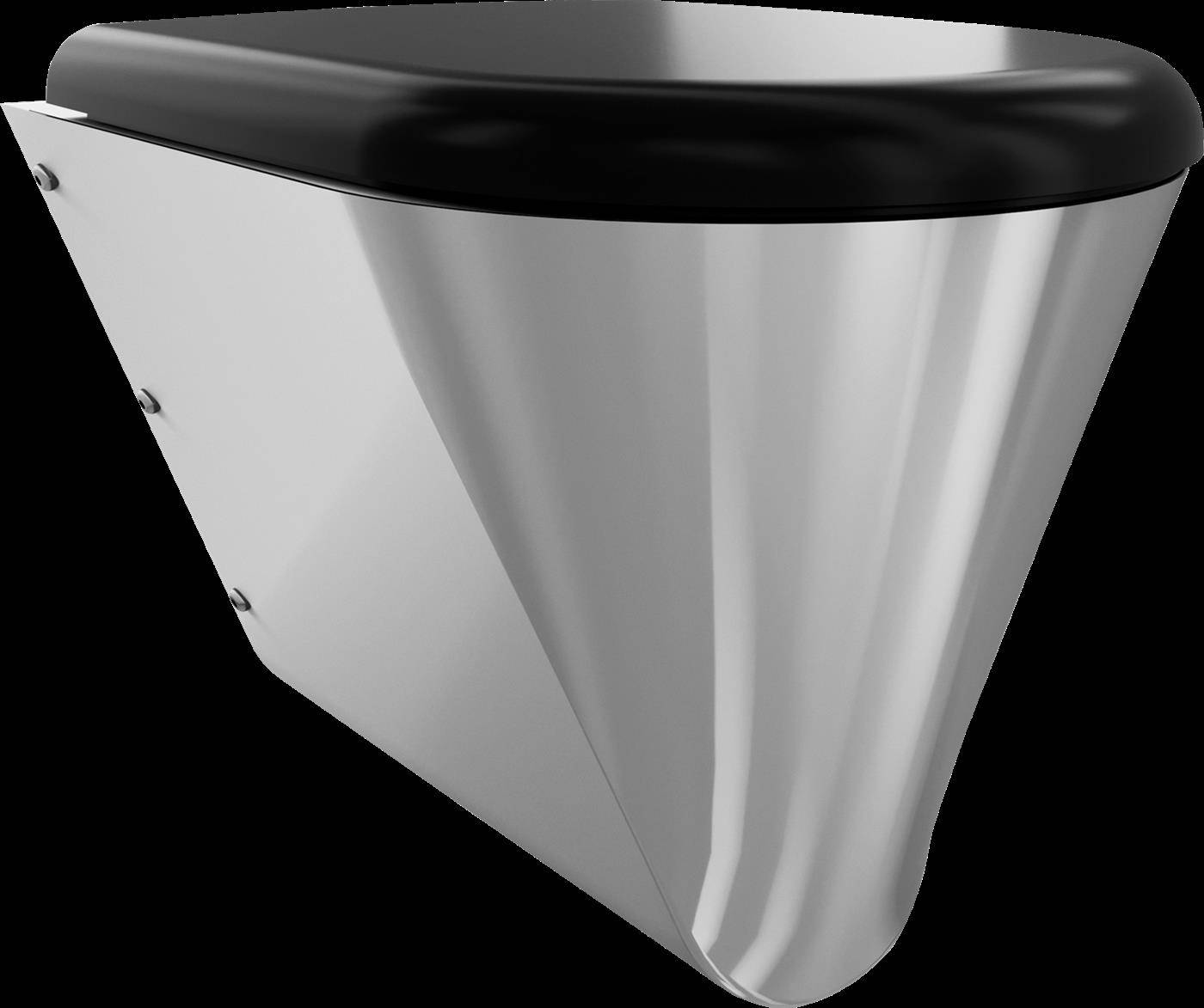 KWC T-WC, CAMPUS, Edelstahl, Wandhängend, 360x409x500 mm, Schwarzer Sitz
