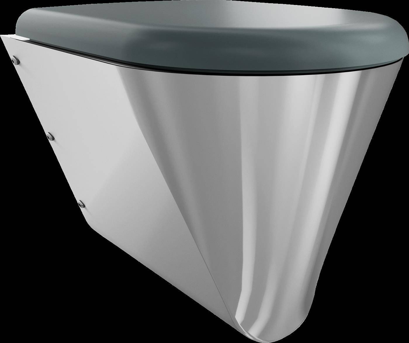 KWC T-WC, CAMPUS, Edelstahl, Wandhängend, 360x409x500 mm, Grauer Sitz