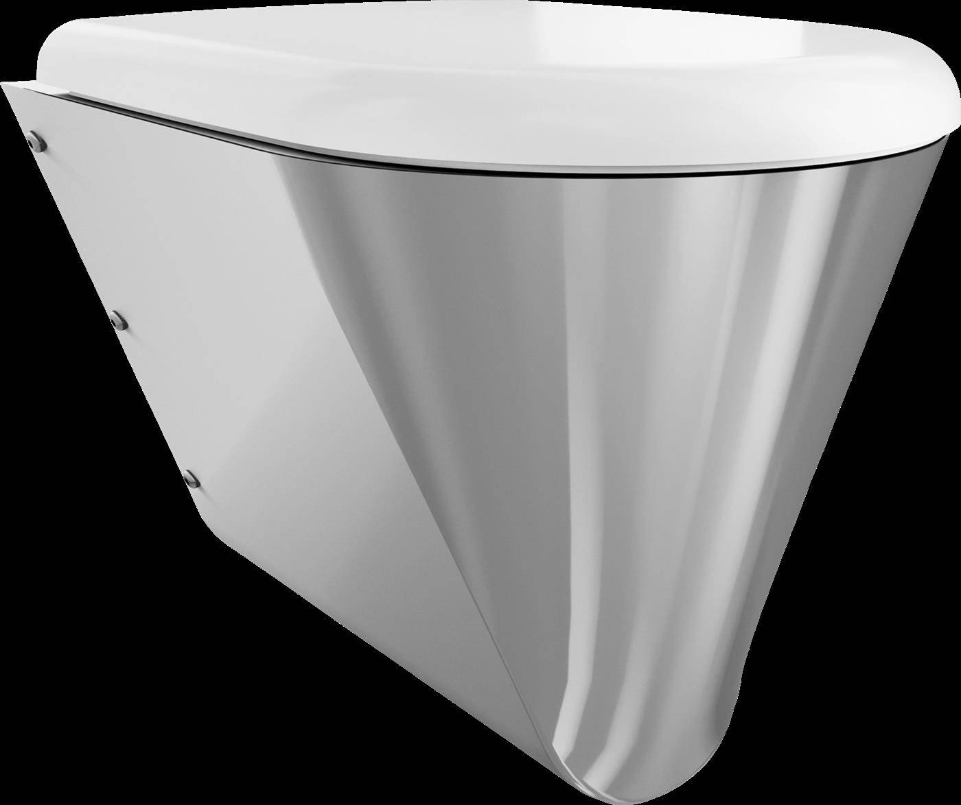 KWC T-WC, CAMPUS, Edelstahl, Wandhängend, 360x409x500 mm, Weißer Sitz
