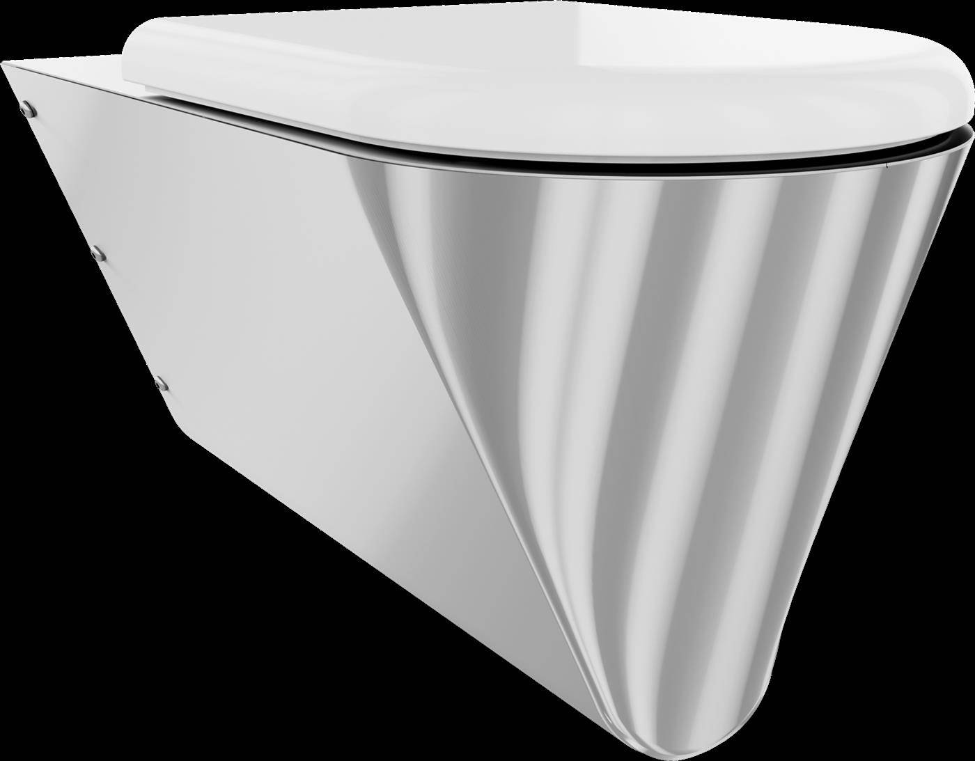 KWC T-WC, CAMPUS, Edelstahl, Wandhängend, 360x407x700 mm, Sitz Weiß, Barrierefrei