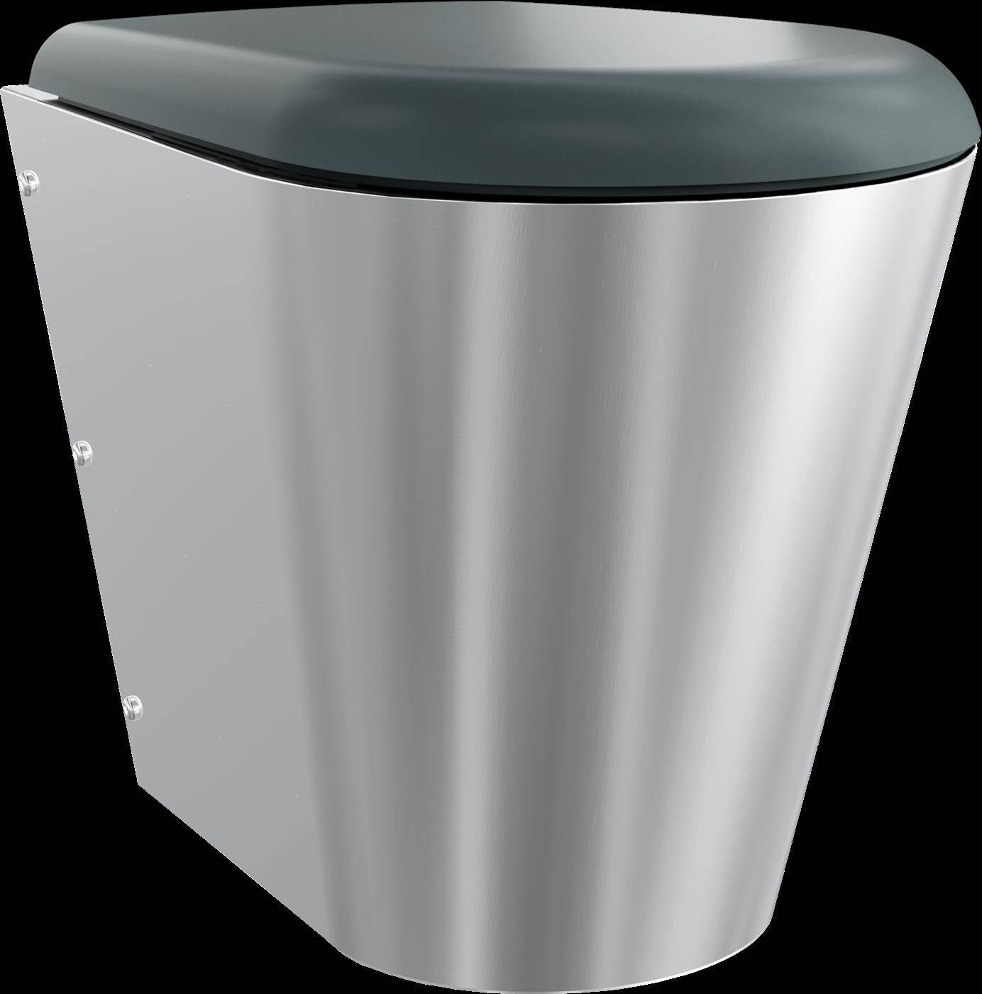 KWC T-WC, CAMPUS, Edelstahl, Wandhängend, 360x456x500 mm, S. Bodenlang, Sitz Grau