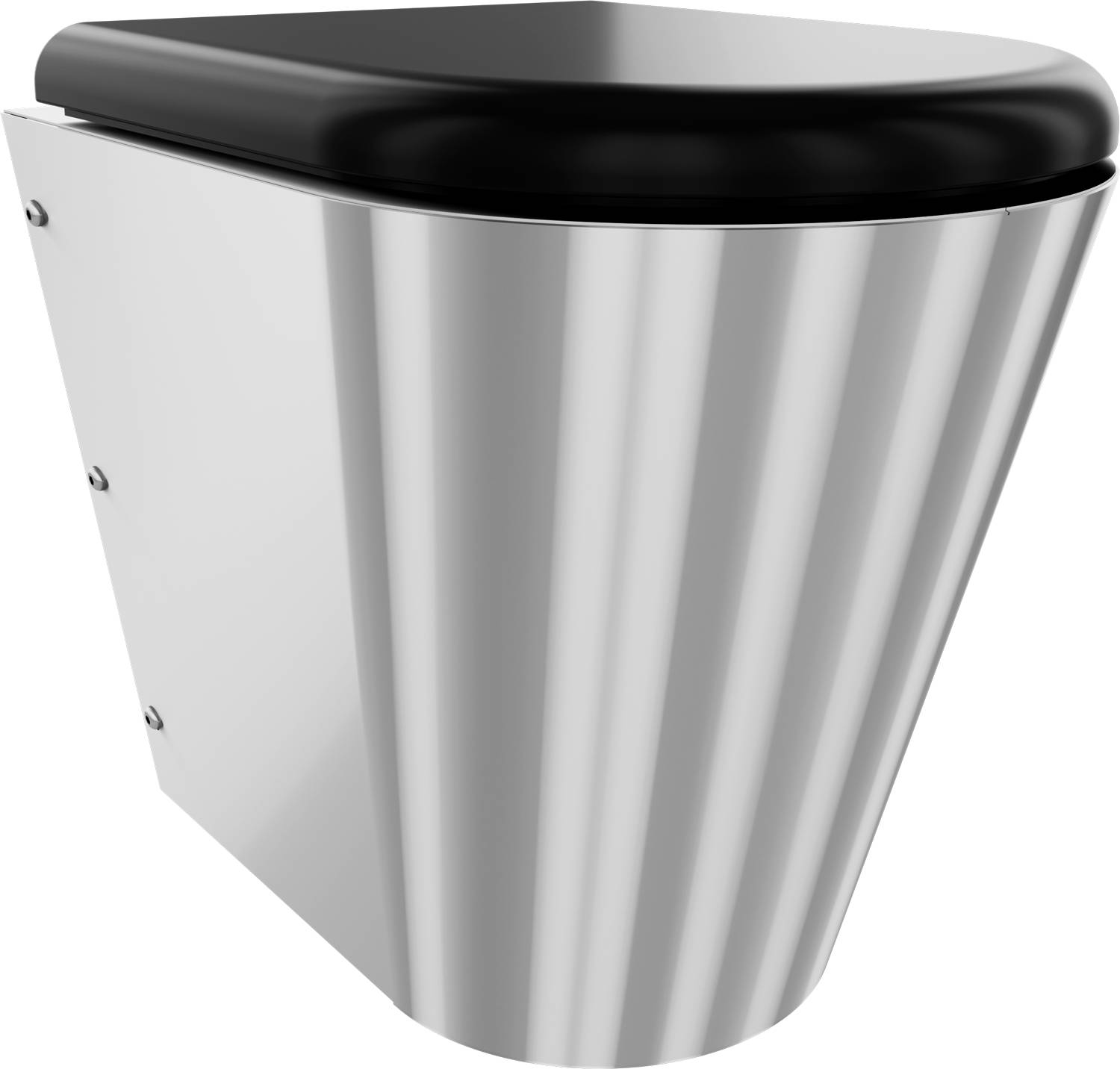 Ein schlanker, metallischer, wandmontierter Handtrockner mit schwarzem Oberteil, konzipiert für öffentliche Toiletten.