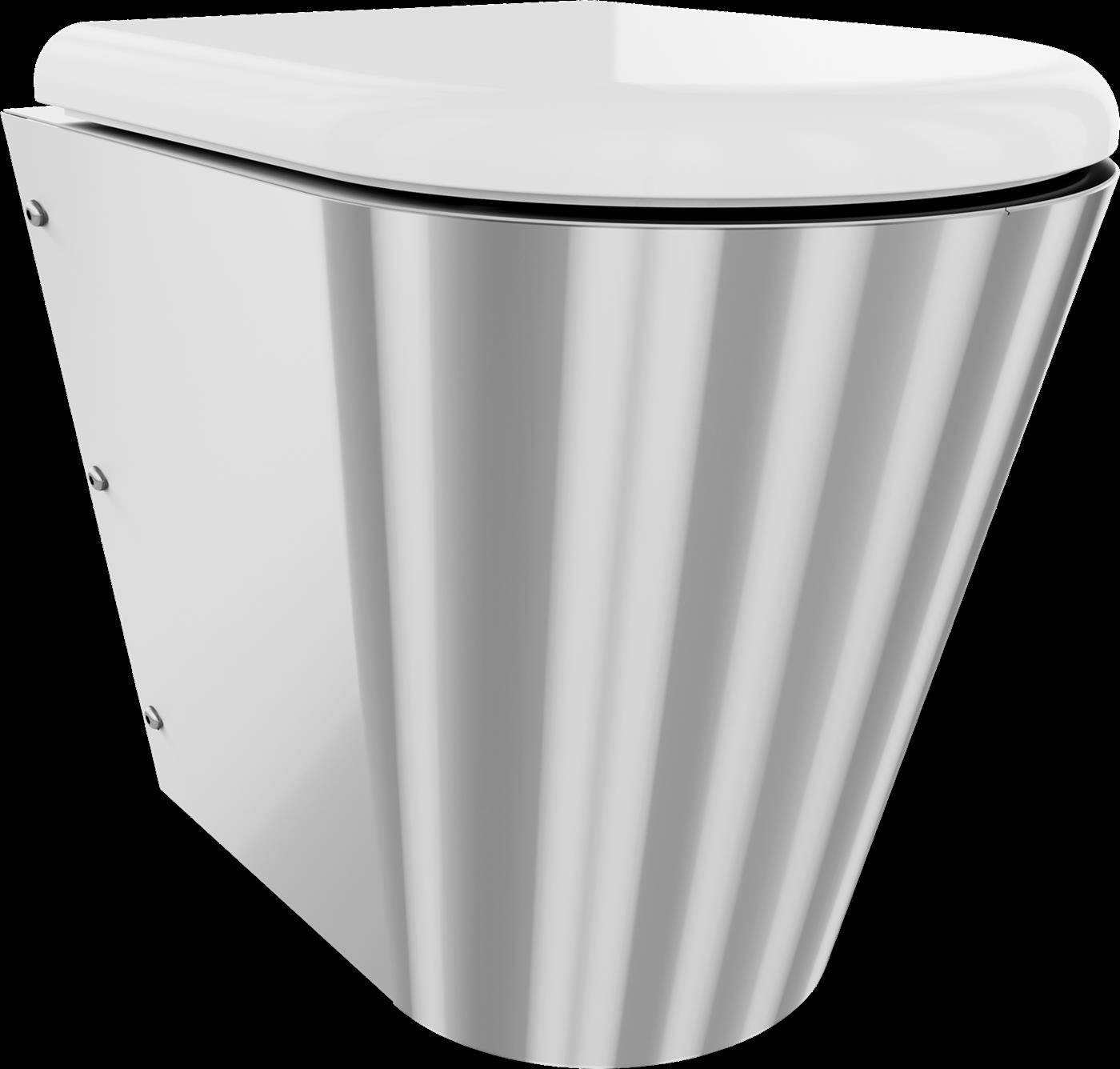 KWC T-WC, CAMPUS, Edelstahl, Wandhängend, 360x456x500 mm, S. Bodenlang, Sitz Weiß