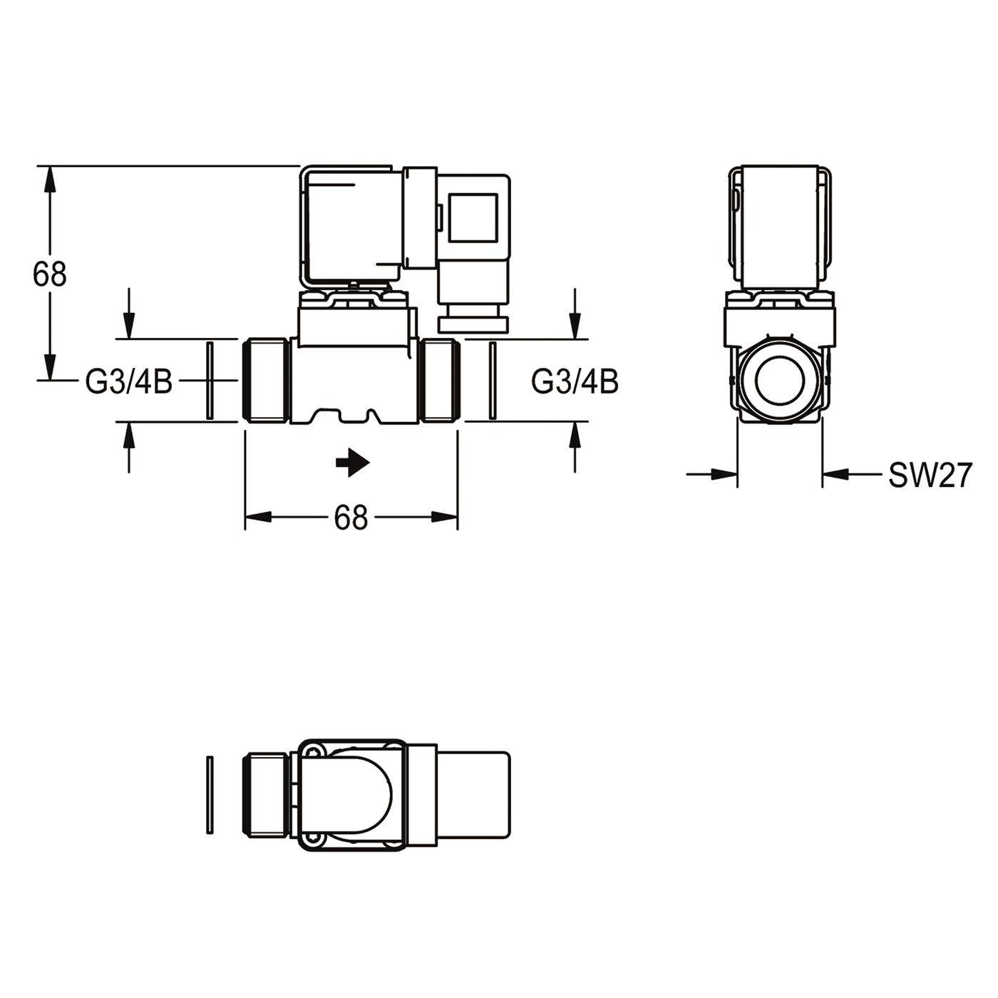 KWC Magnetventil, G3/4B, 24 VAC, 3600001770