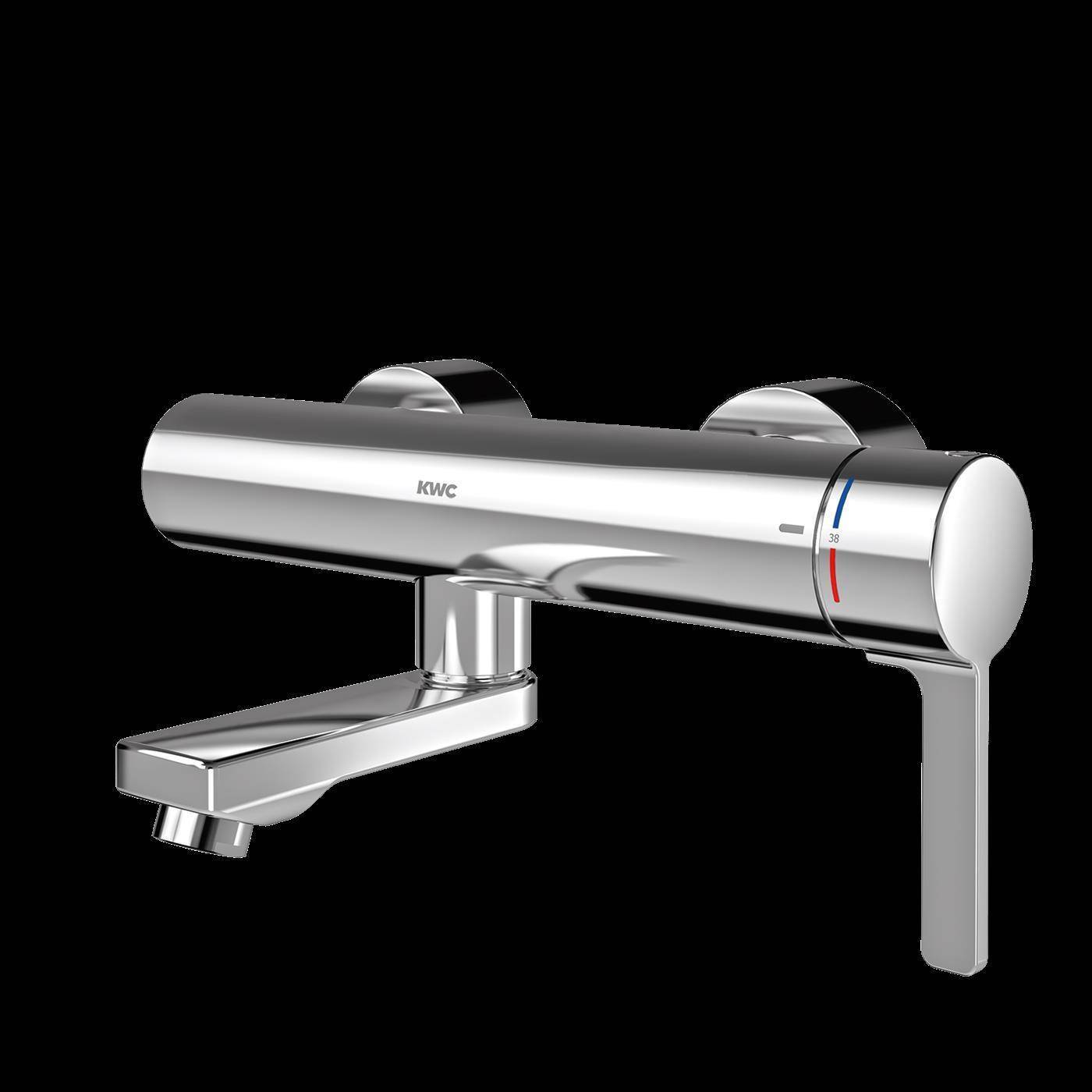 KWC Thermostat-wandbatterie, F5, EHM, Schwenkauslauf, 195 mm, Option C-modul