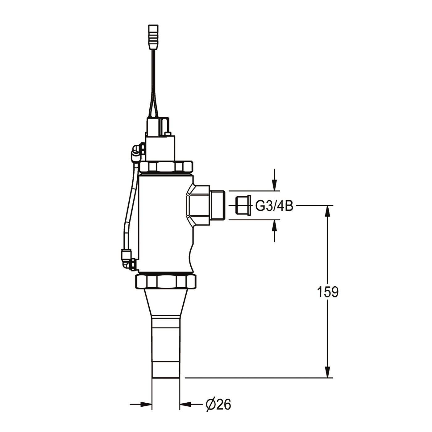 KWC Magnetdruckspüler, F5, DN20, Armaturengruppe I, 3600004020