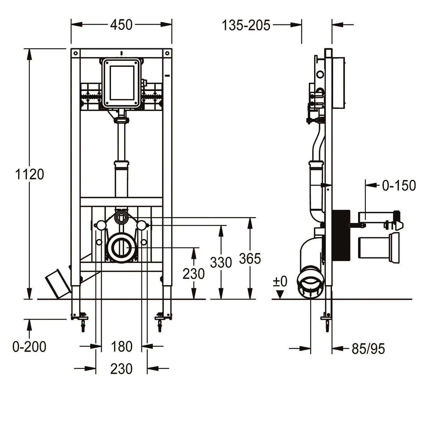 KWC Installationselement, AQUAFIX, für. WC, Rohbauset für Up-wc-spüler