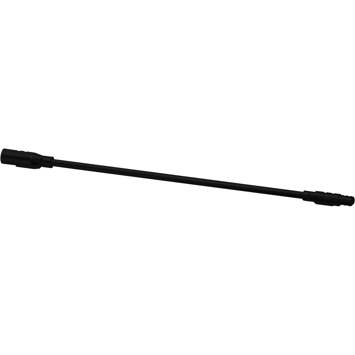 Ein schwarzes Kabel mit Anschlüssen an beiden Enden, geeignet für elektronische Geräte.