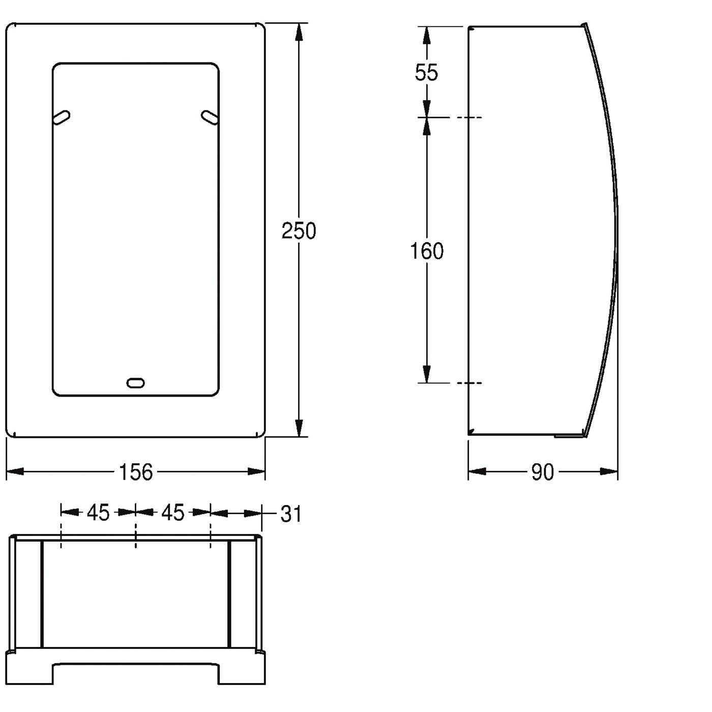 KWC Hygienebeutelspender, STRATOS, Edst, Aufputz, 156x250x90 mm