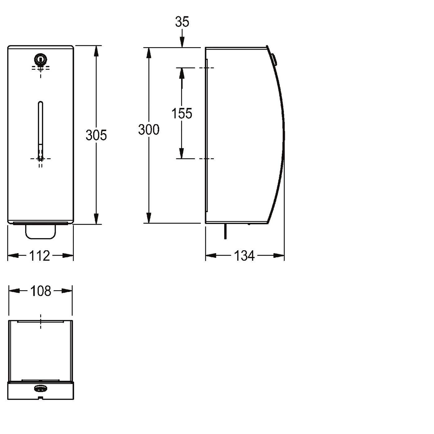 KWC Schaumseifenspender, STRATOS, Edst, Aufputz, 112x305x134 mm