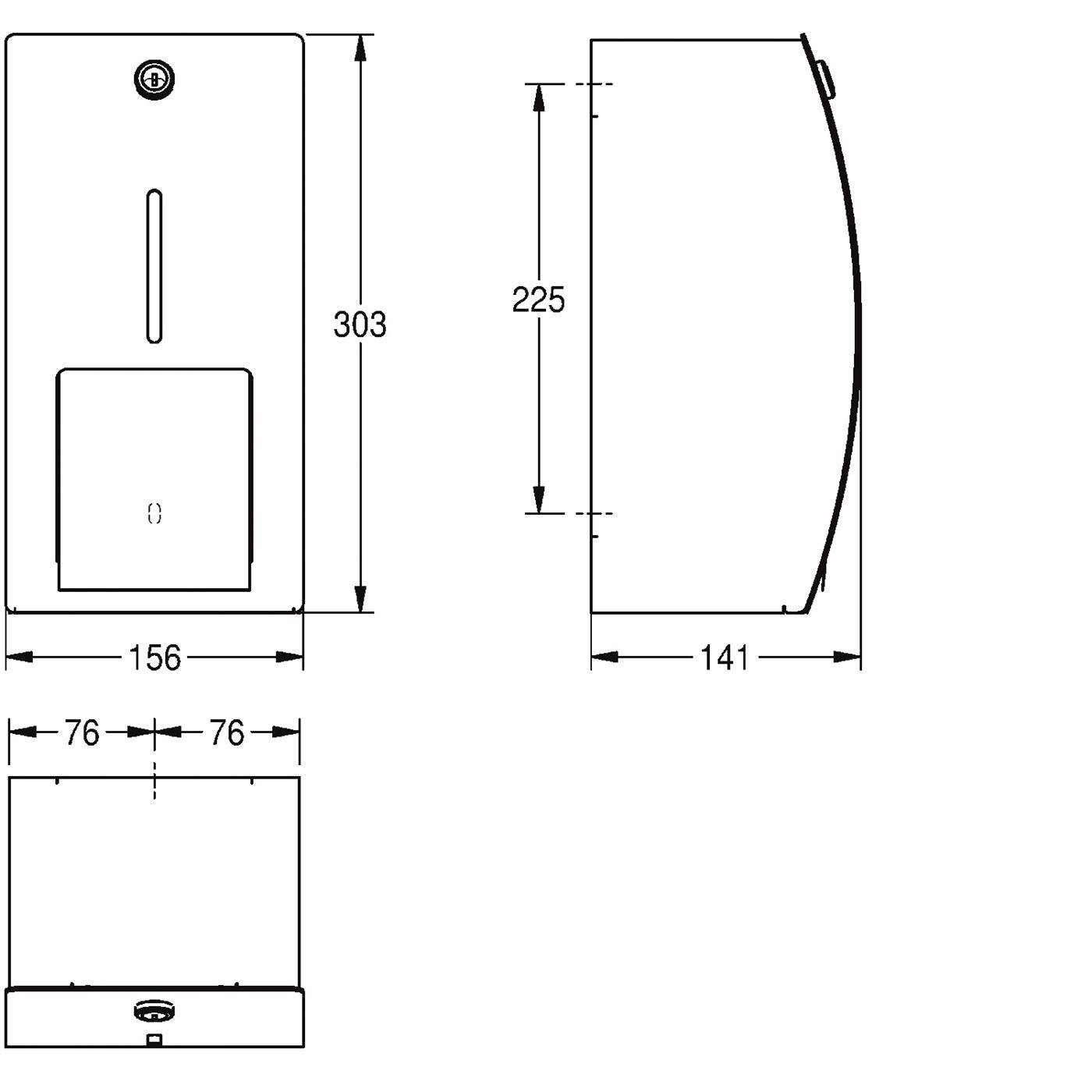 KWC Wc-doppelrollenhalter, STRATOS, Edst, AP, 156x303x141 mm, Spindelsystem