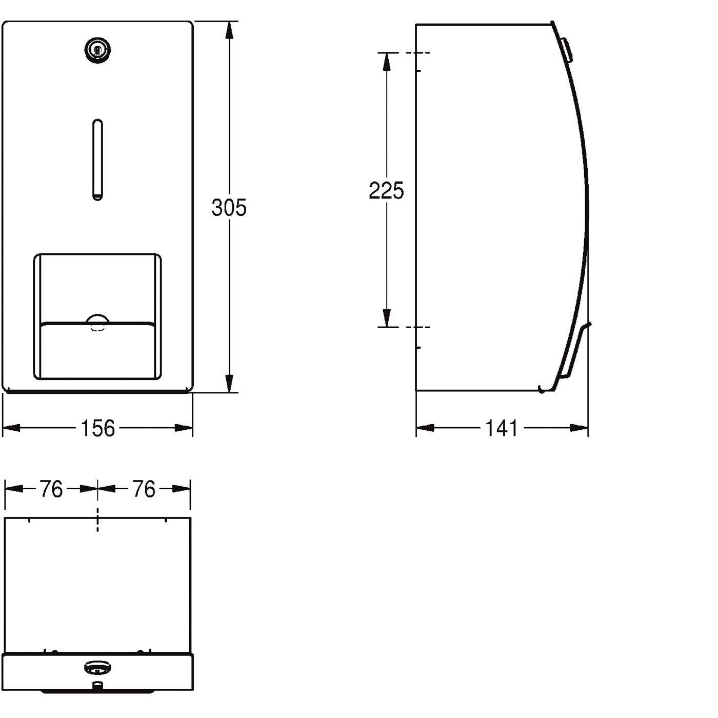 KWC Wc-doppelrollenhalter, STRATOS, Edelstahl, AP, 156x305x141 mm