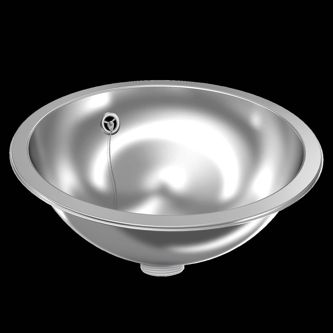 KWC Rundbecken, RONDO, Edelstahl, Hochglanz, 426x160 mm, Überlauf, Ab-u.überlaufgarn
