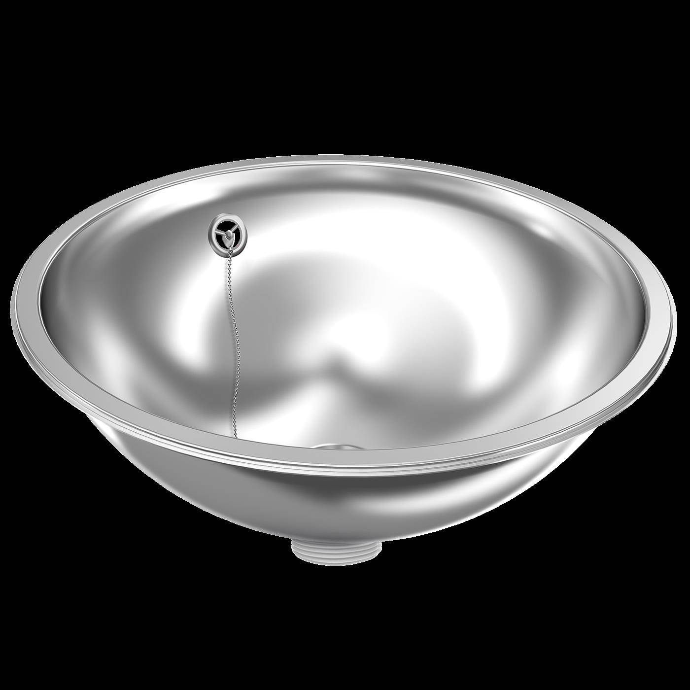 KWC Rundbecken, RONDO, Edelstahl, Hochglanz, 456x165 mm, Überlauf, Ab-u.überlaufgarn