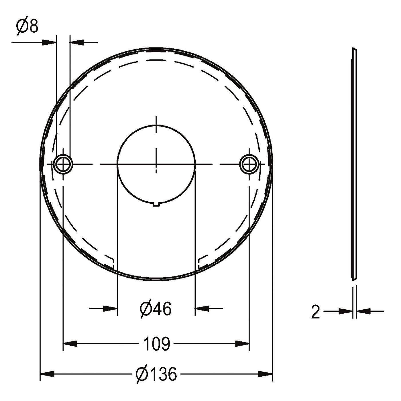 KWC Abdeckplatte, A3000open, Edst, Rund, D: 136 mm, für Sensoraufnahme