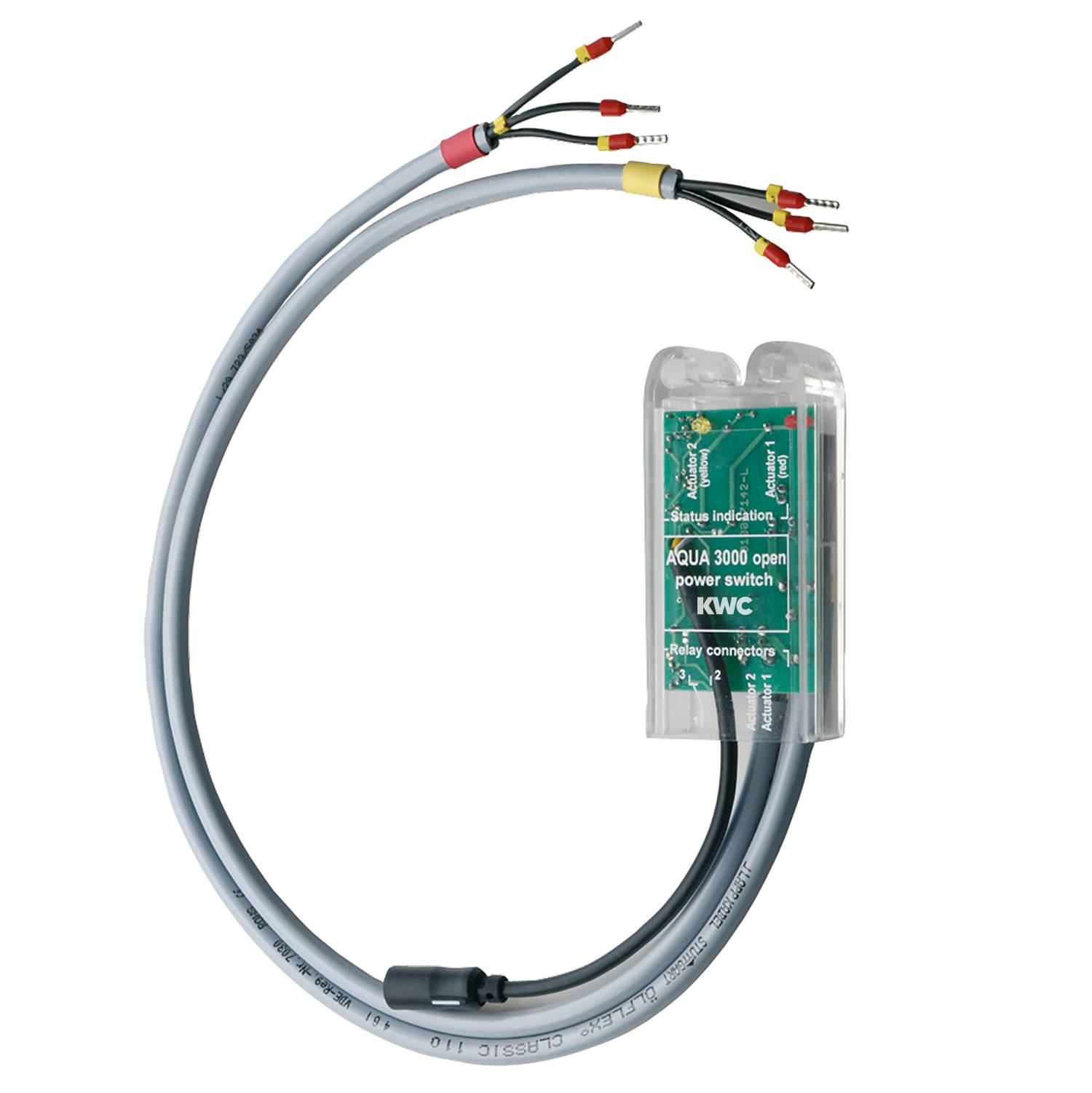 Gerät 'Aqua 300 open power switch' mit mehreren Kabeln.