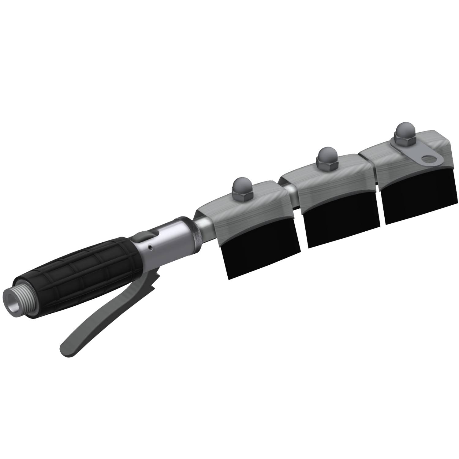 Ein Gitimmerstimmgerät aus Chrom und Schwarz mit Knöpfen zur Einstellung der Saitenspannung, entwickelt für präzise Stimmung und benutzerfreundliche Handhabung.