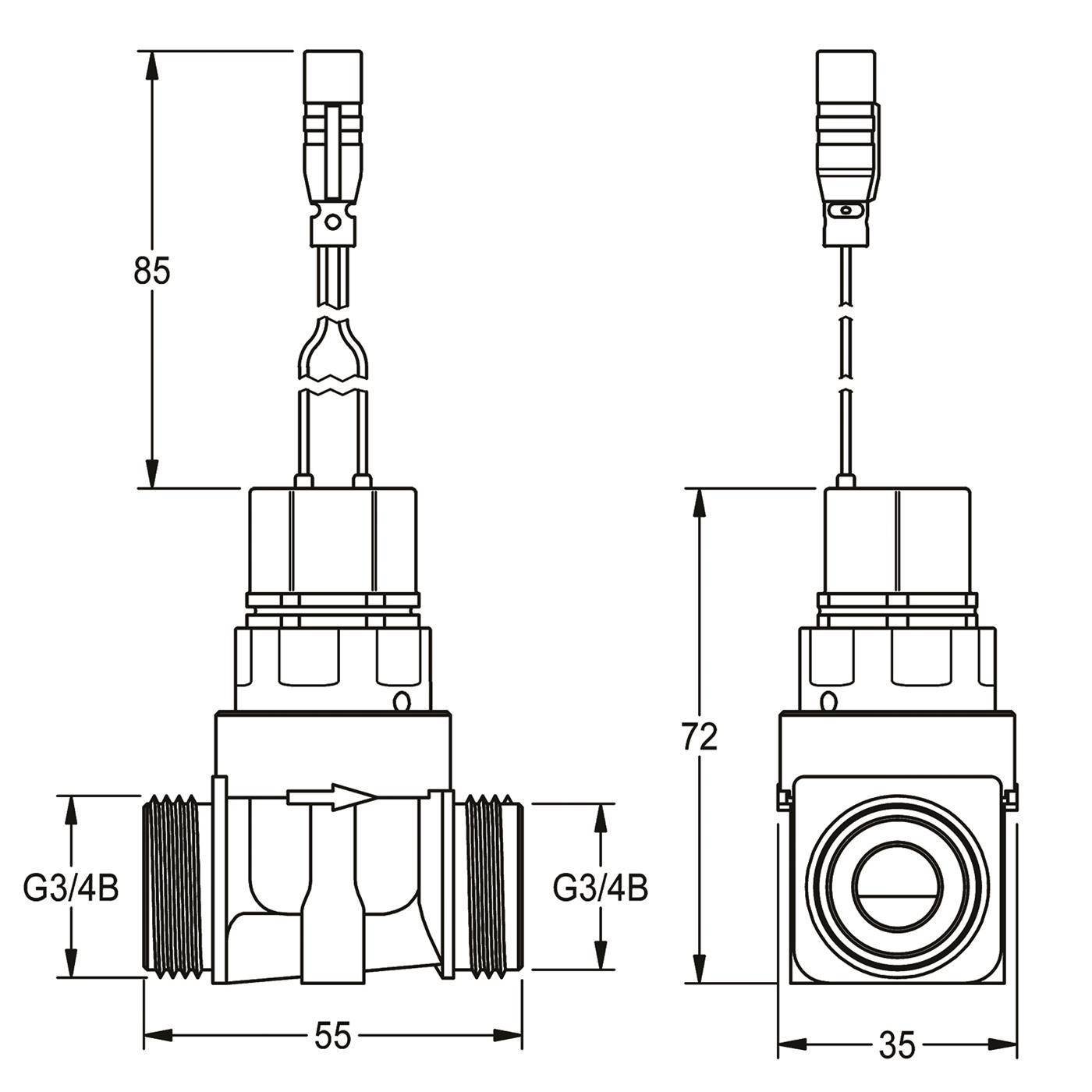 KWC Magnetventil, F5, Bistabil, 6 VDC, 2030058554