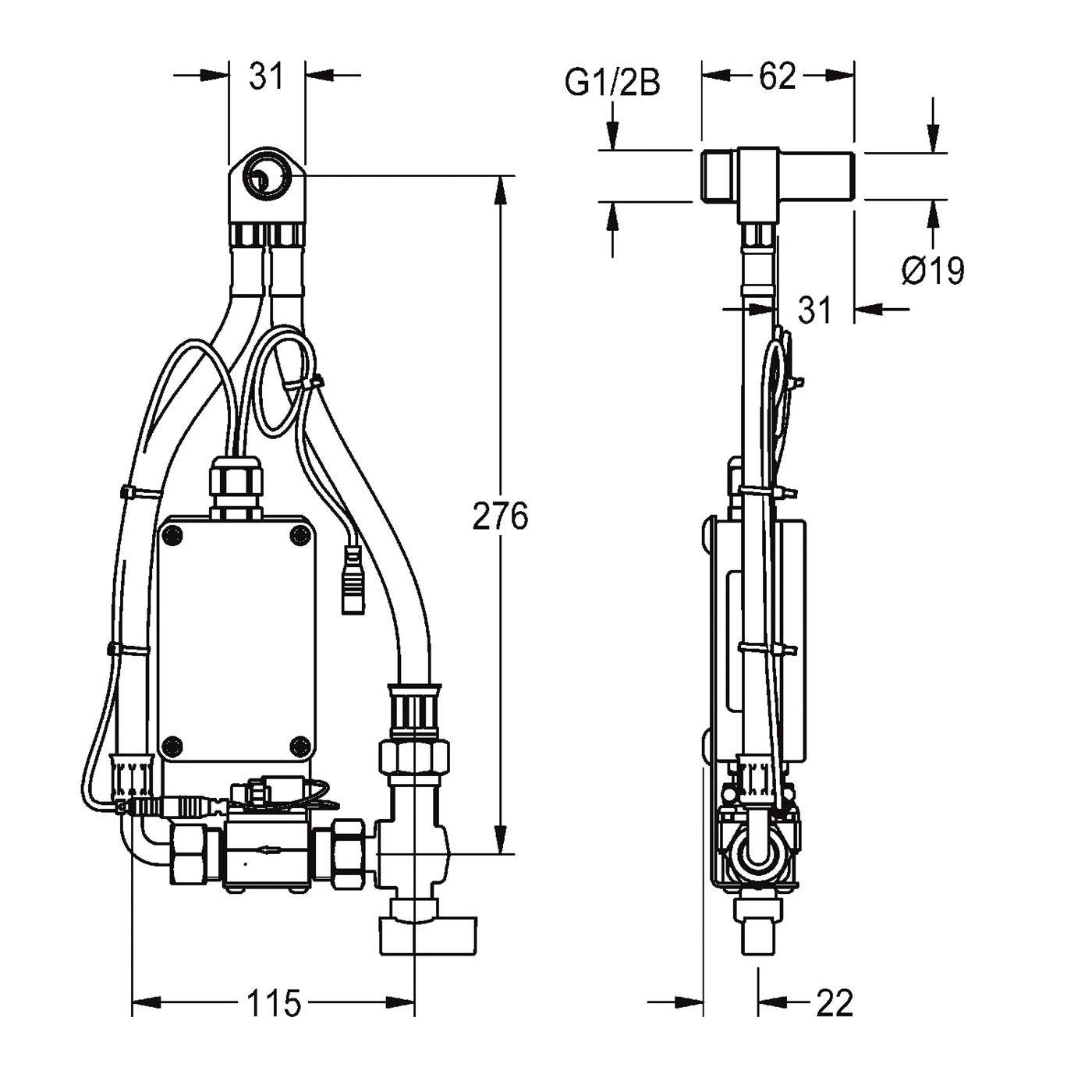 KWC Smart Urinal Unit, F5, Elek, Mont. Hinter Keramikurinal, für. Batt./net