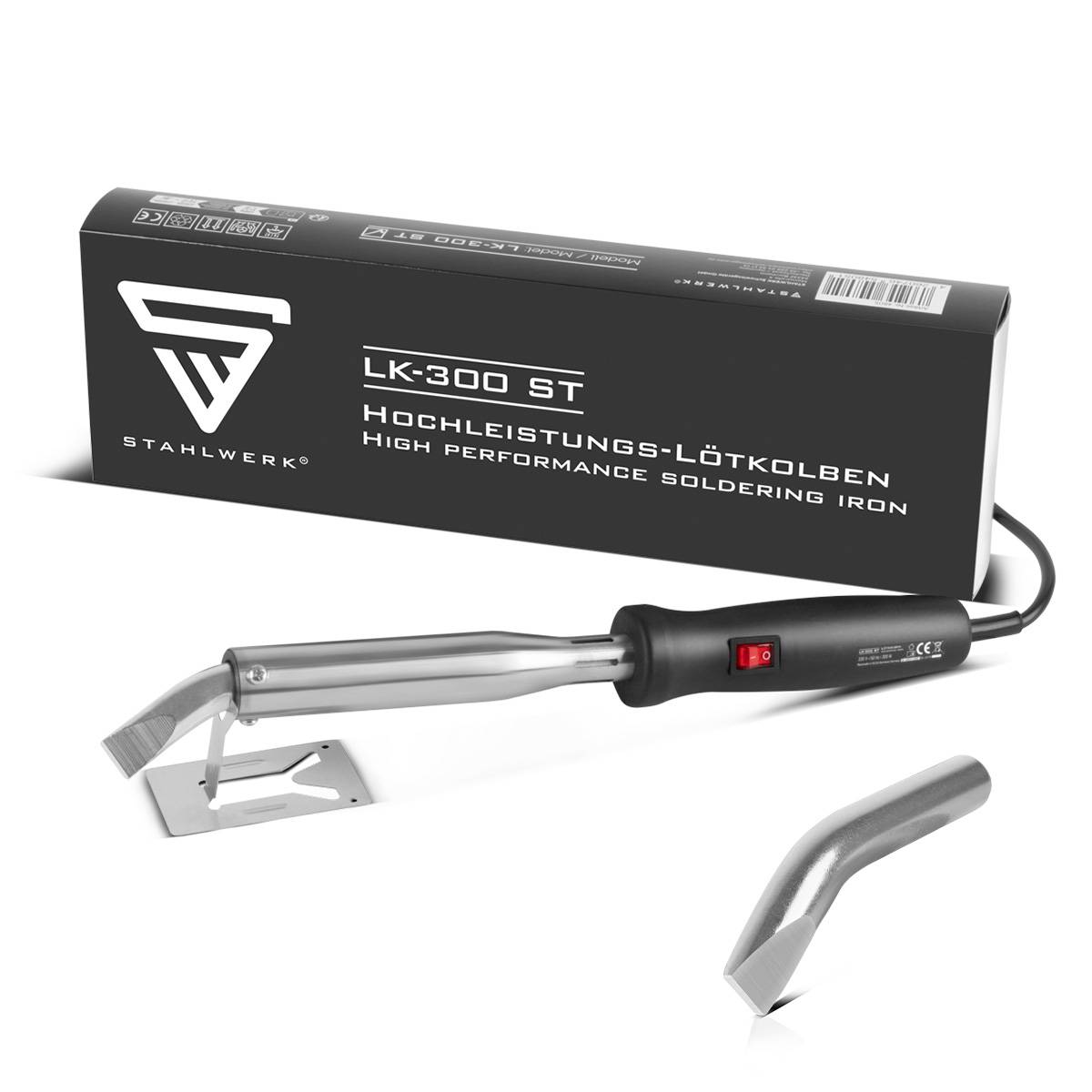 STAHLWERK Hochleistungs-Lötkolben 300 W 500 °C mit Ersatzspitze