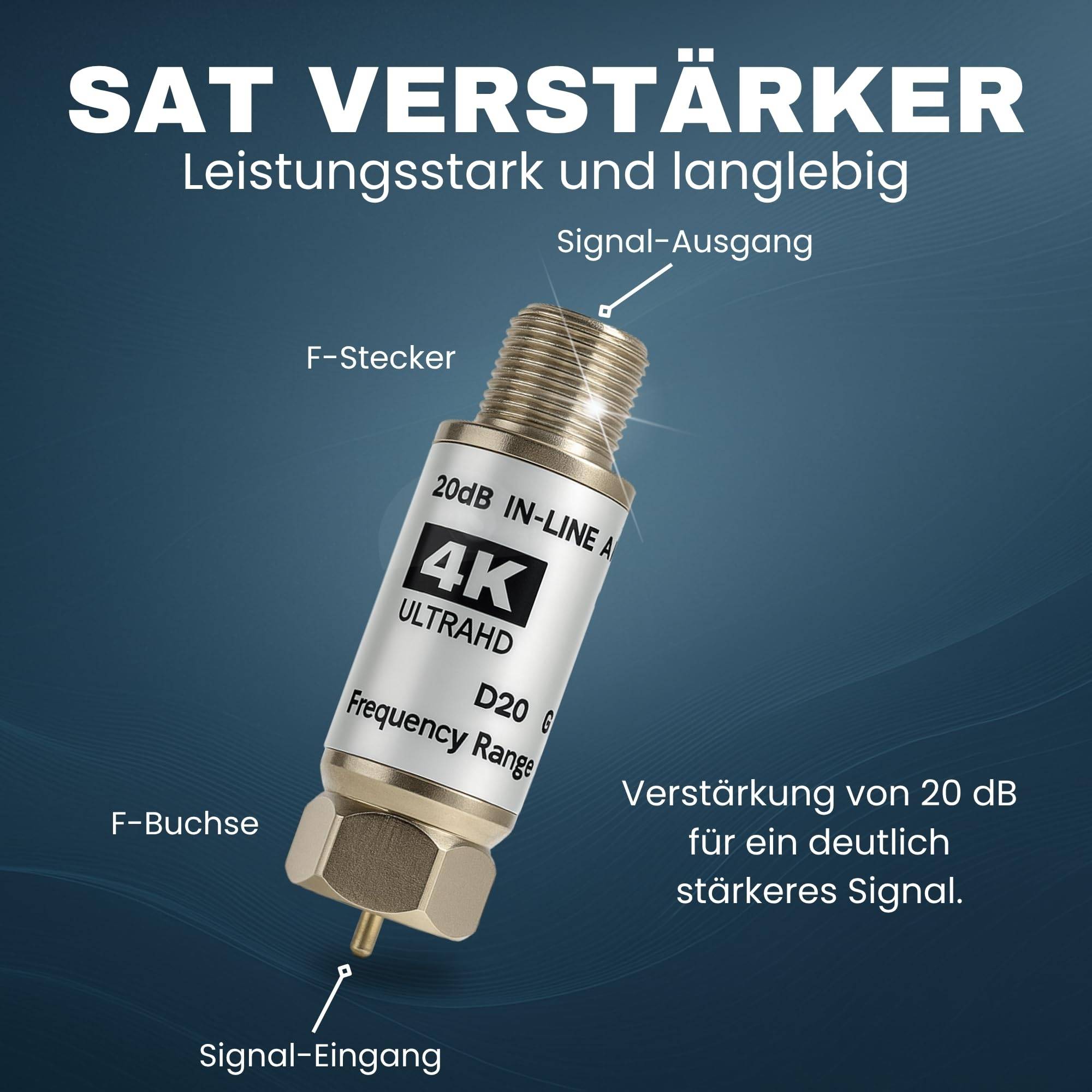 Mini Sat Verstärker Inline 20dB Verstärkung TV Fernsehen Satellit