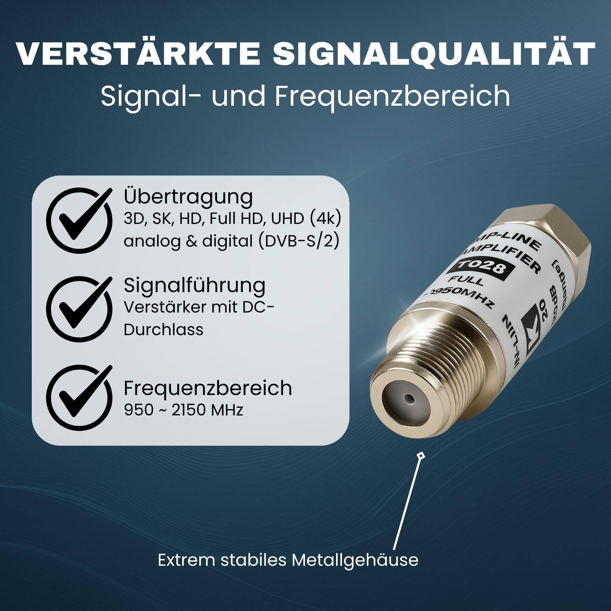 Mini Sat Verstärker Inline 20dB Verstärkung TV Fernsehen Satellit
