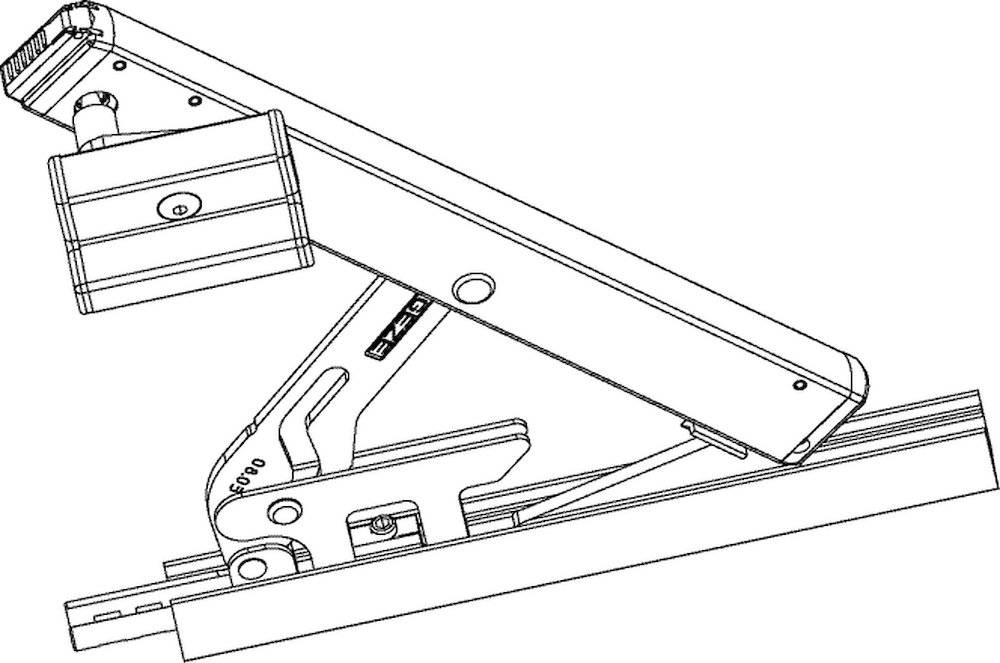 Geze Schere OL90N, mit Standard-Flügelbock, weiß RAL 9016