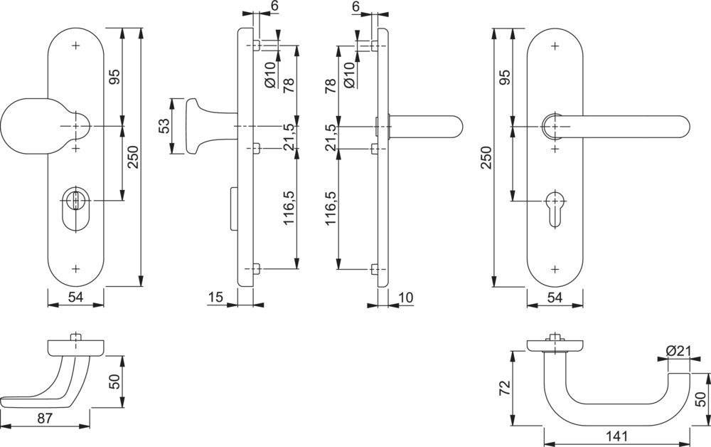 Hoppe SI-WSG FS-86G/3332ZA/3310/138F, LS ov., 15mm, ES1, ZA/PZ 92/9, F1, TS 67-7