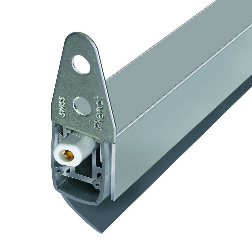 Eine Metalltürmanschette mit Gummidichtung und Befestigungslöchern, mit der Bezeichnung „Planet