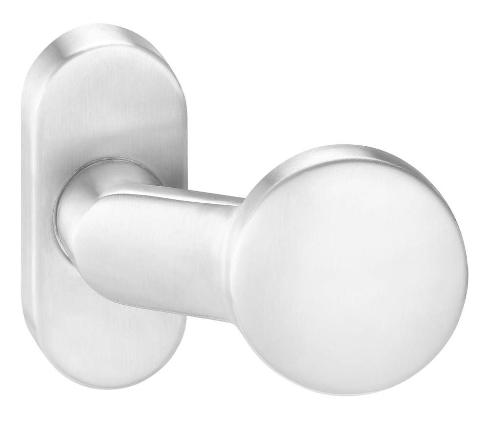 Format Flachknopf gekröpft auf ovaler Rosette fest Alu F1 silber elox