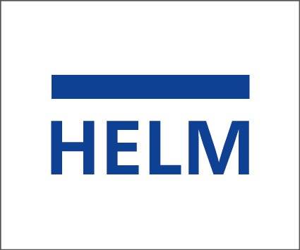 Das Bild zeigt ein Logo mit dem Wort „HELM