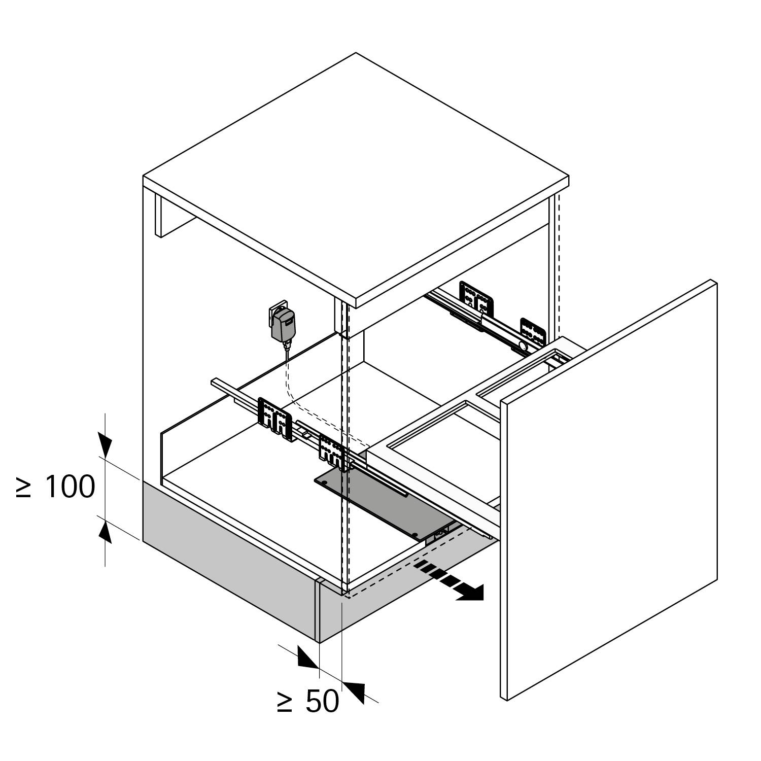 Elektronisches Öffnungssystem Libero 127x286x28mm Kst. weiß