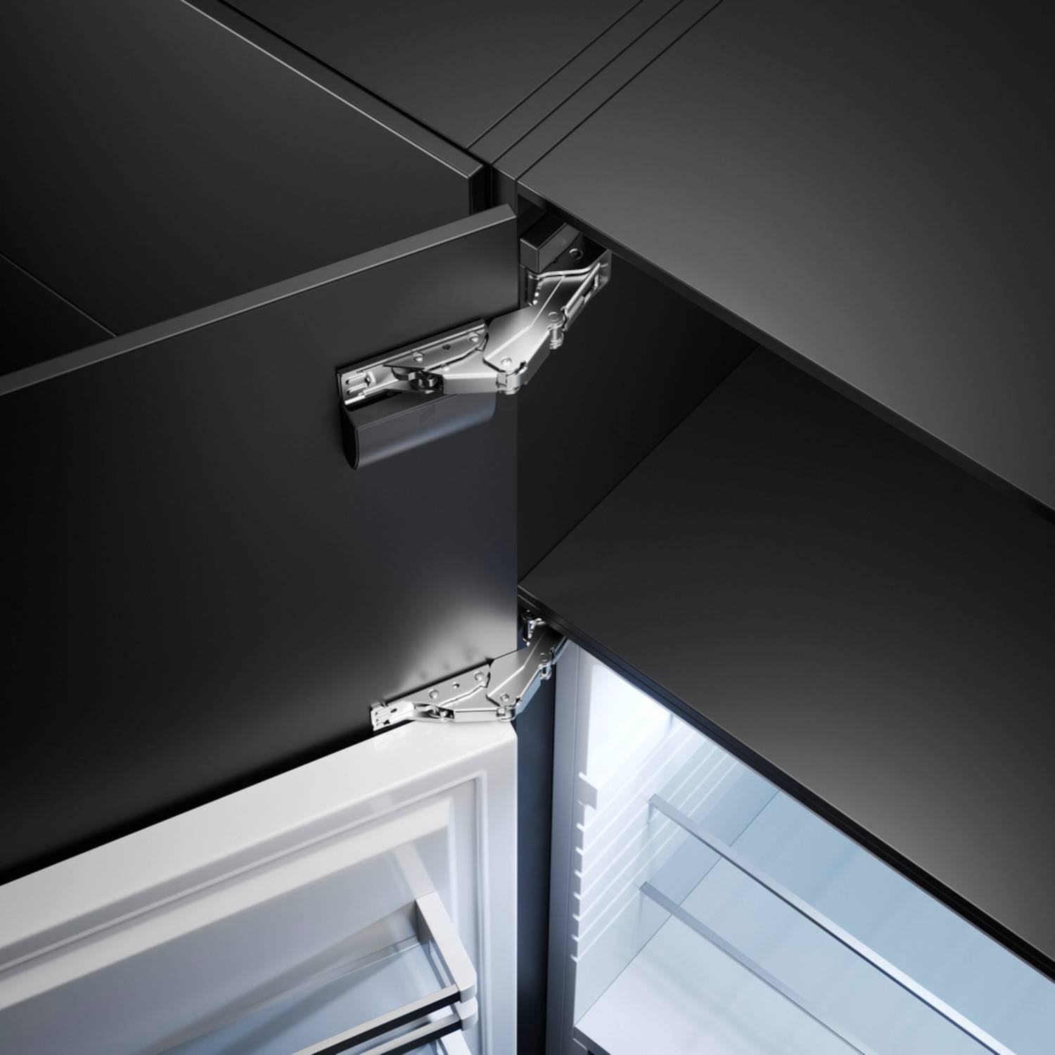 Führungsscharnier Set Evisys 115° o. Dämpf. Tragfähig (Set= 1Scharnier+Zubeh.)