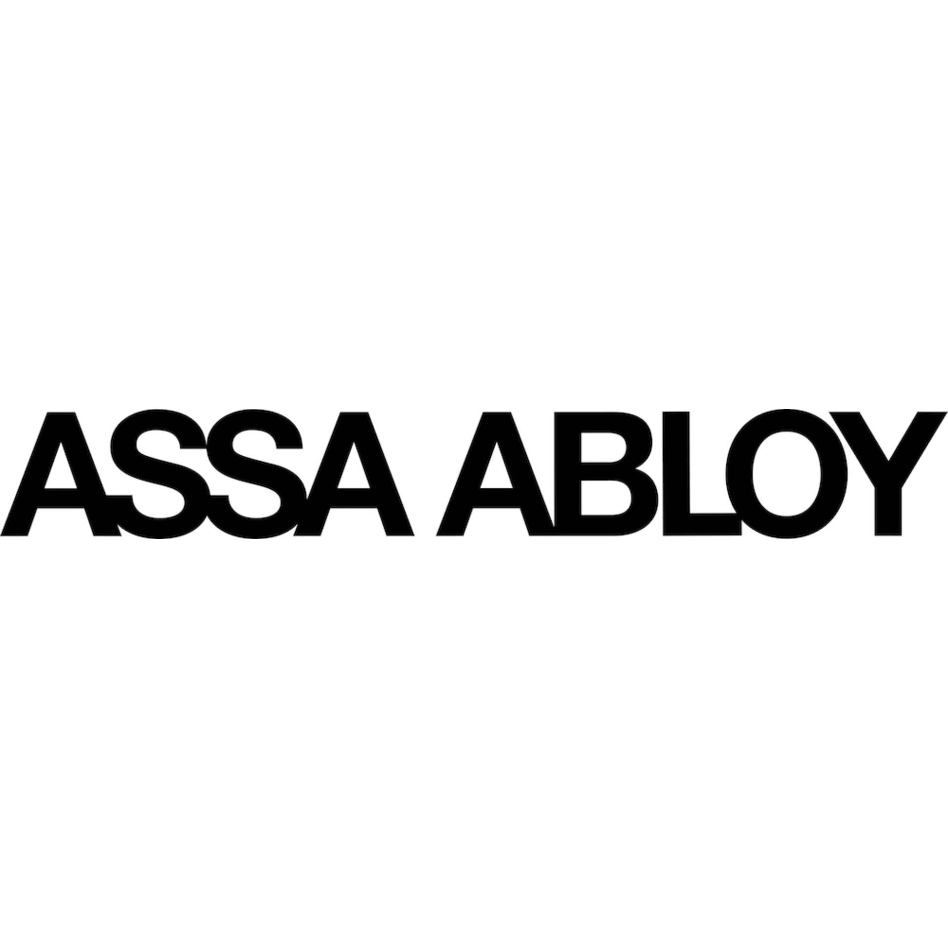ASSA ABLOY' Logo in schwarzem Text auf weißem Hintergrund.