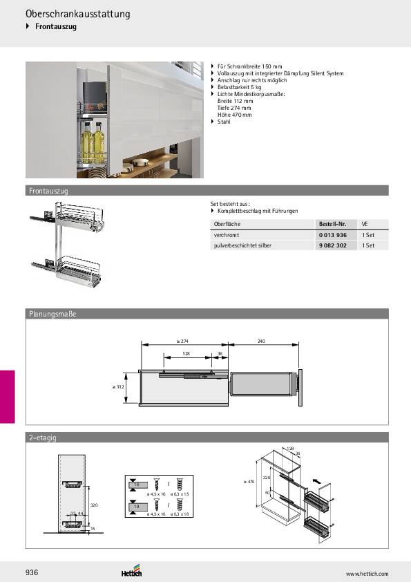 Conero Kleiderlift Distanzstück B30MM schwarz