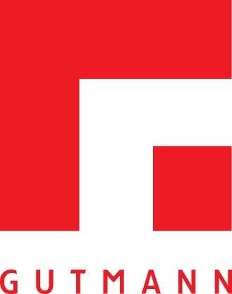 Rot-weiße abstrakte geometrische Gestaltung aus miteinander verbundenen Quadraten und Rechtecken, die einen größeren quadratischen Rahmen darstellt.