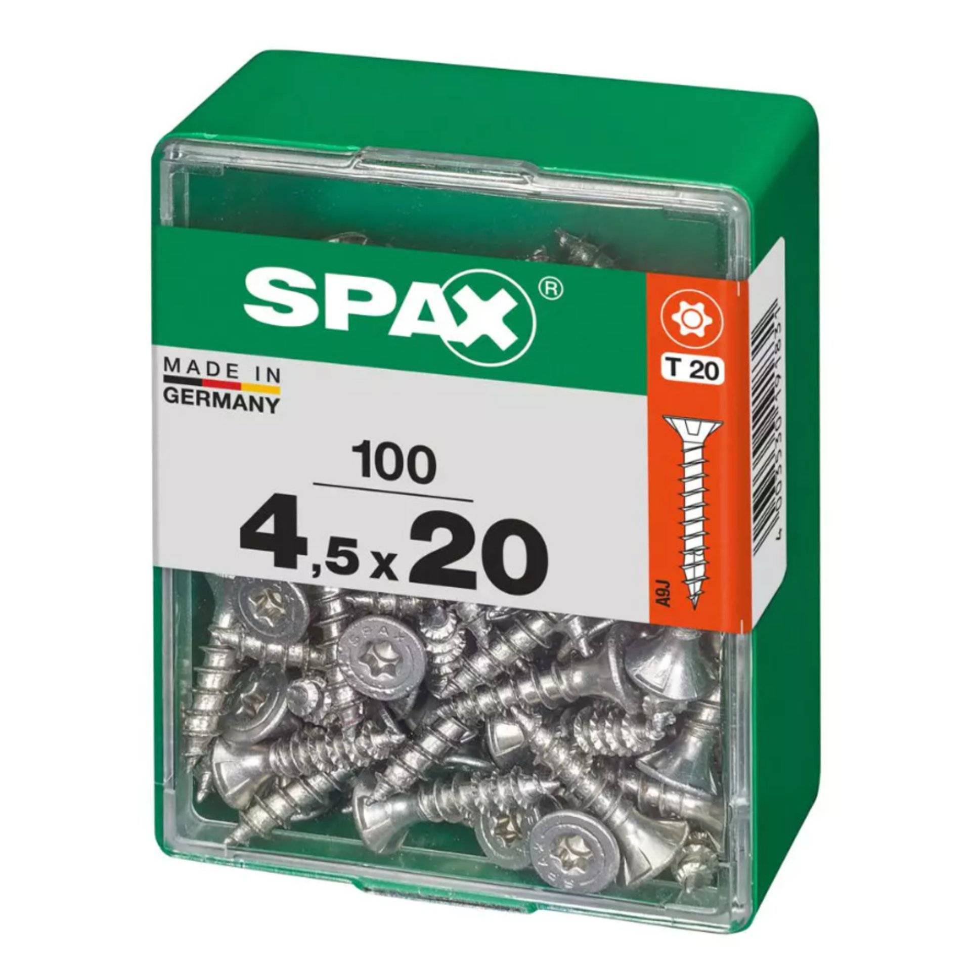 Eine Schachtel SPAX-Schrauben mit der Aufschrift „Made in Germany