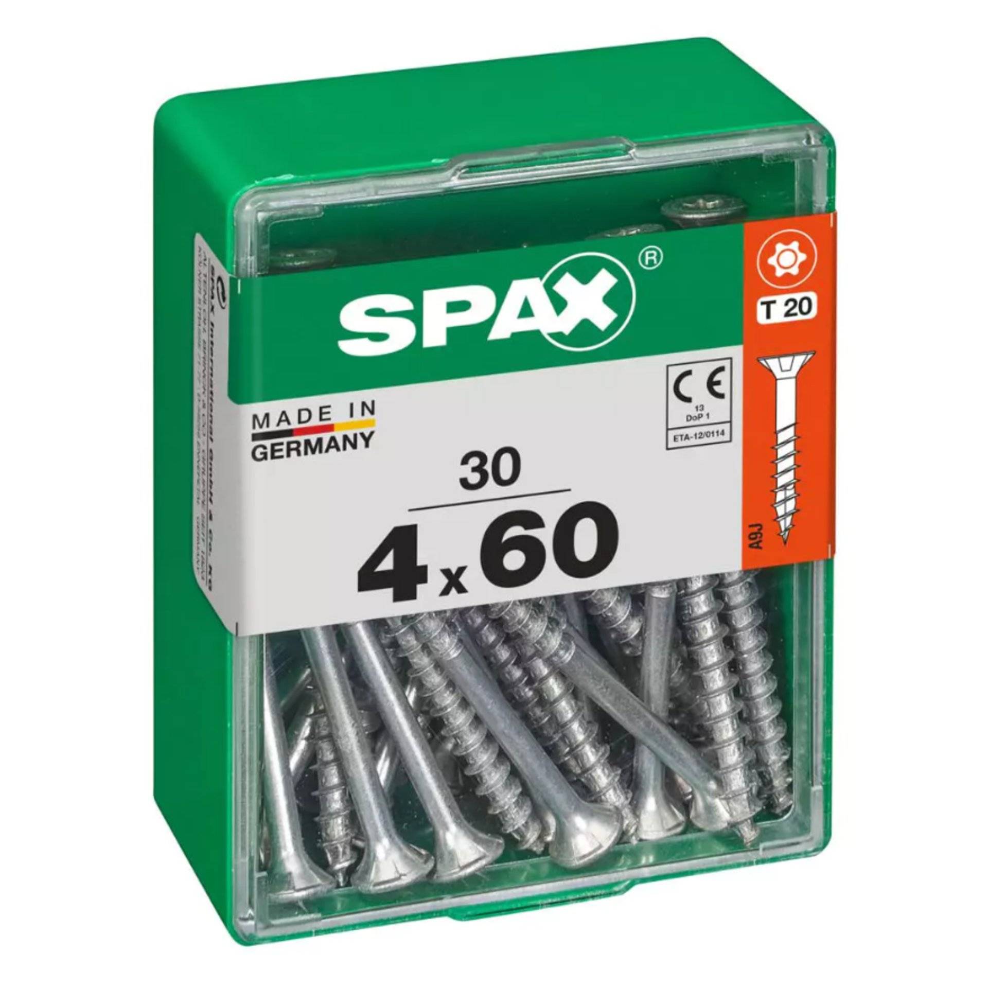 Box mit SPAX-Schrauben, gekennzeichnet mit „4 x 60