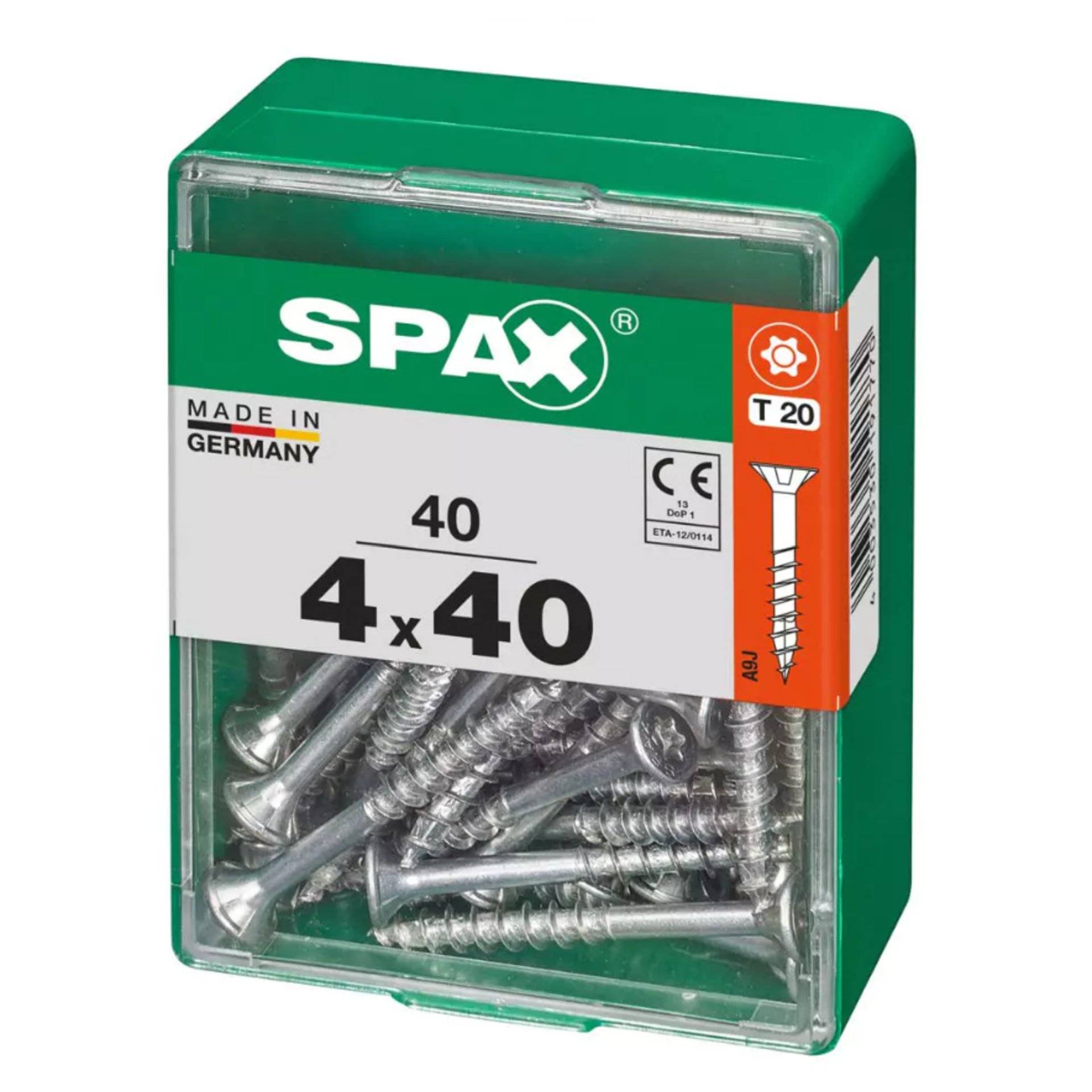 Schachtel mit SPAX-Schrauben mit der Kennzeichnung „4x40