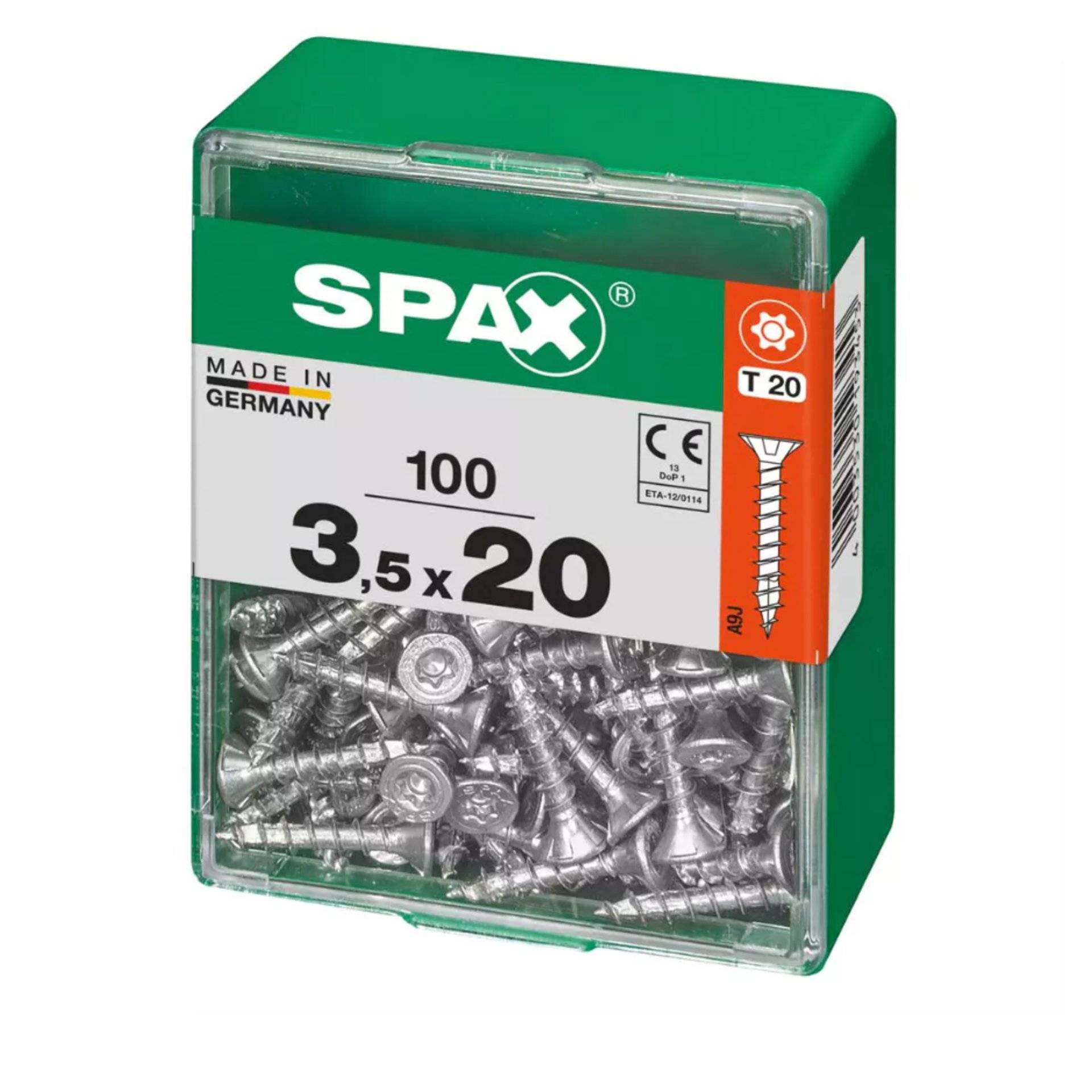 Packung SPAX-Schrauben, gekennzeichnet mit „Made in Germany