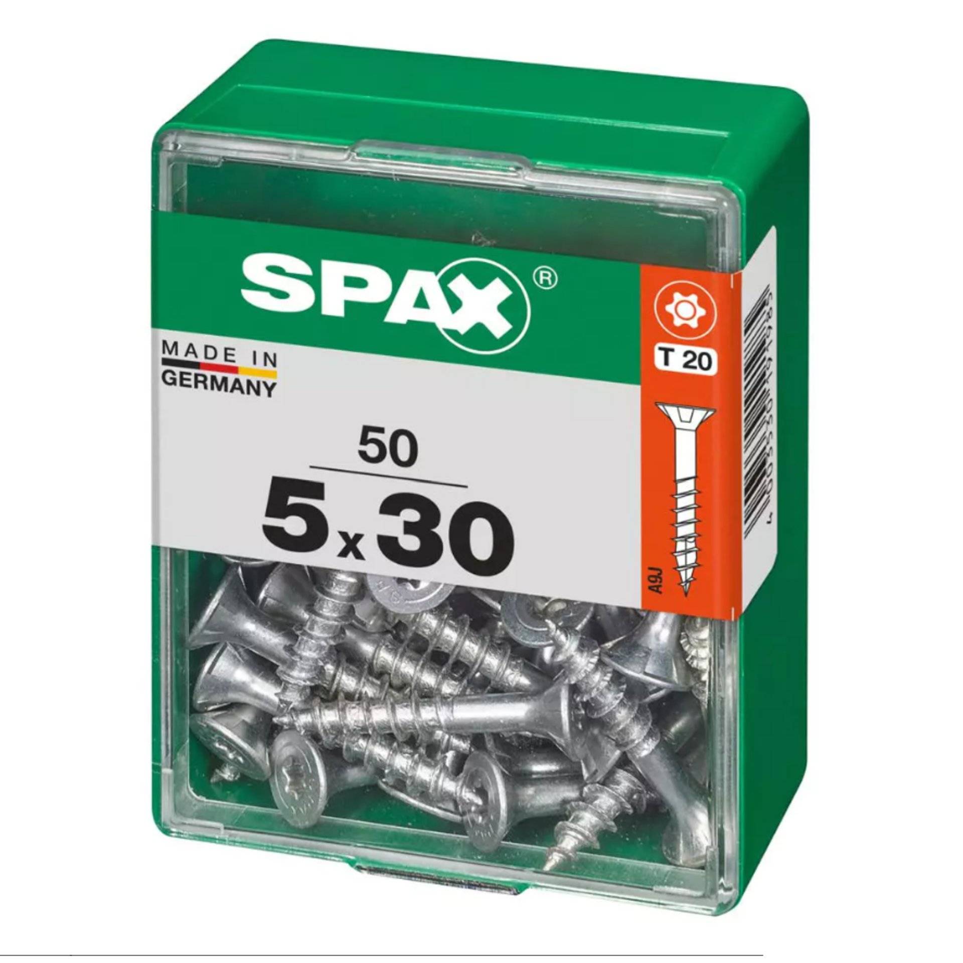 „SPAX-Schrauben, 50er Pack, 5x30 mm, Made in Germany, T20 Antriebsbohrgröße