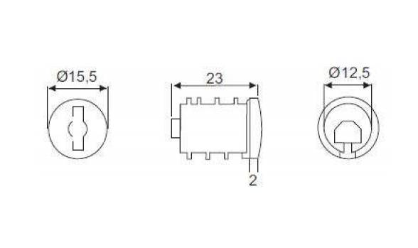 BMB Zylinderkern, mit 1 Klappschl. + 1 Schlüssel, A009
