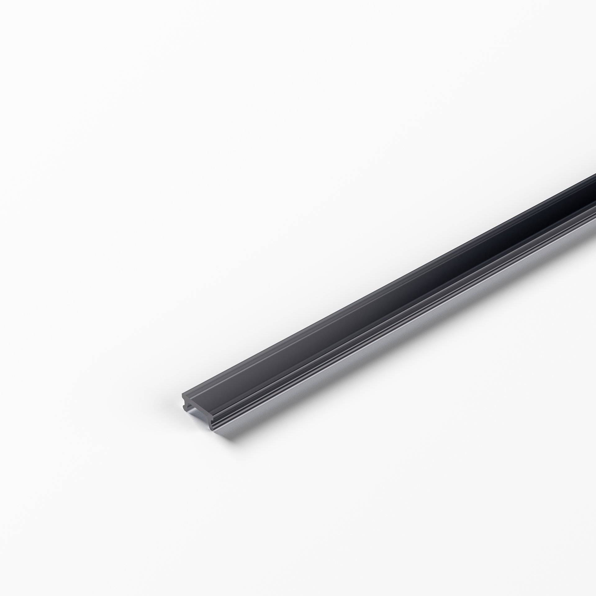 Eine Silbermetall-Extrusion mit T-Nut-Design, die häufig zum Zusammenbau modularer Aluminiumrahmen im Bauwesen und in der Maschinenbau verwendet wird.