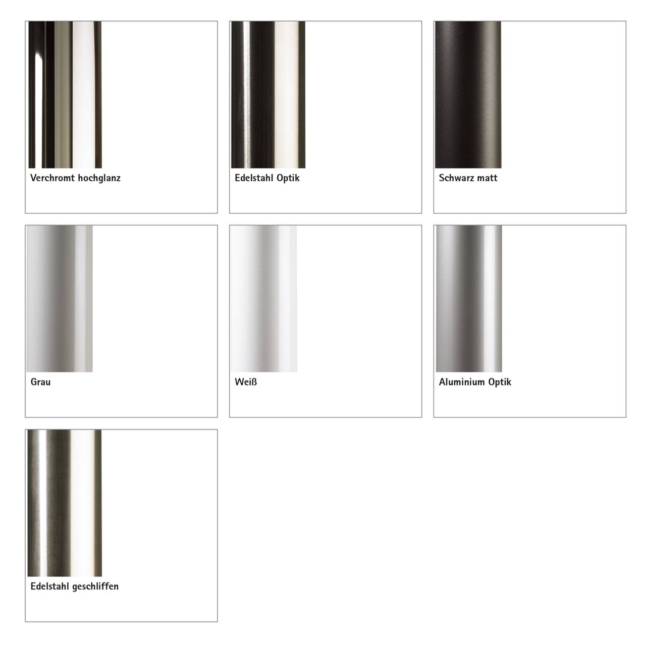 Efua Tischbein-Set Stahl 710-740mm D=80mm Edelstahl-Finish