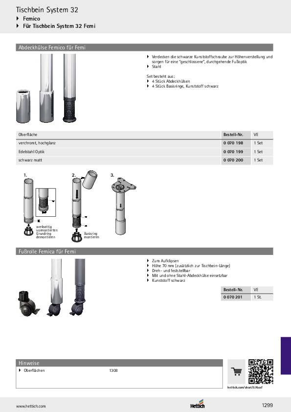 Fußrolle Femica für Femi , schwarz