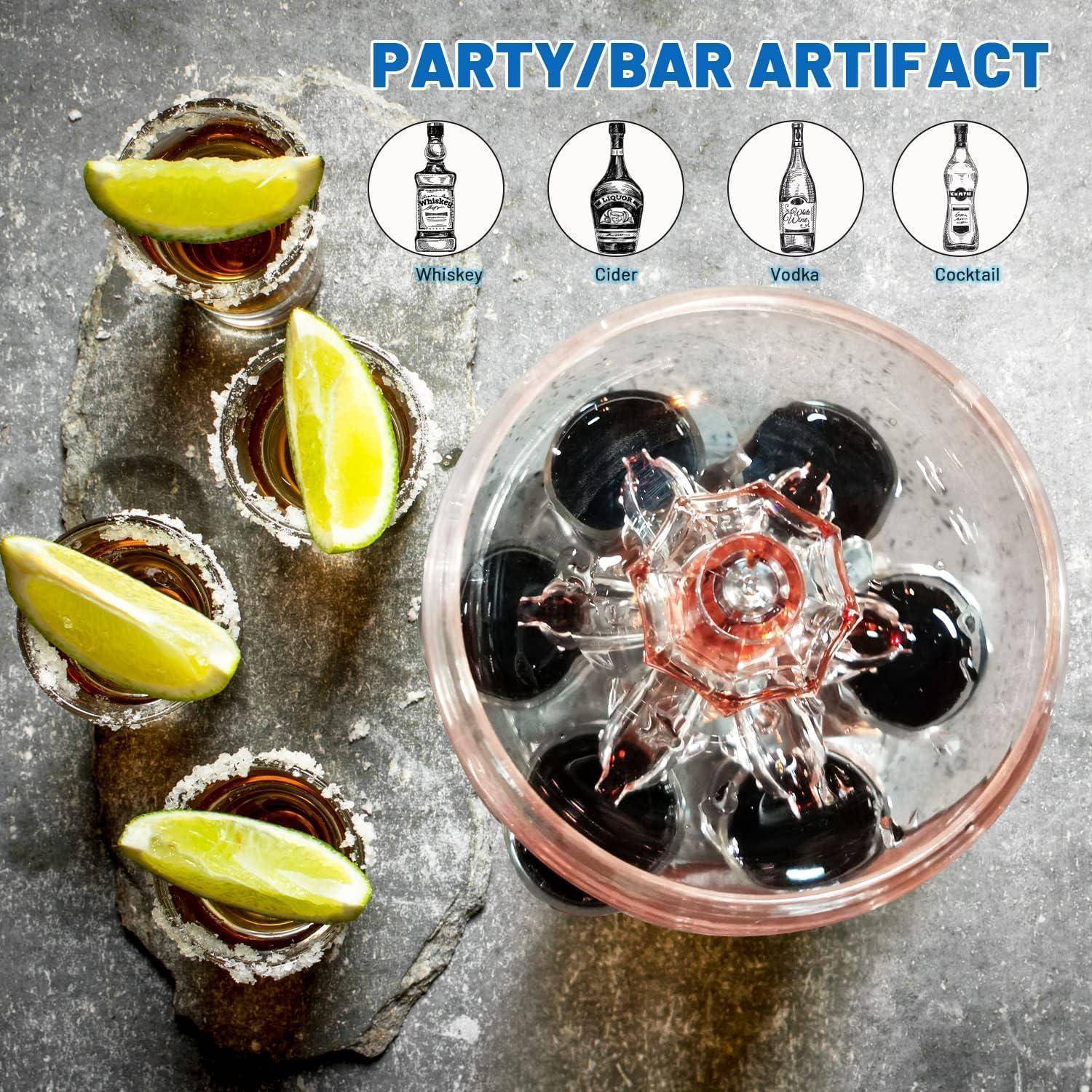 Schnapsglas Spender 6x4cl Plastik Shot Verteiler LED Party V2 Led